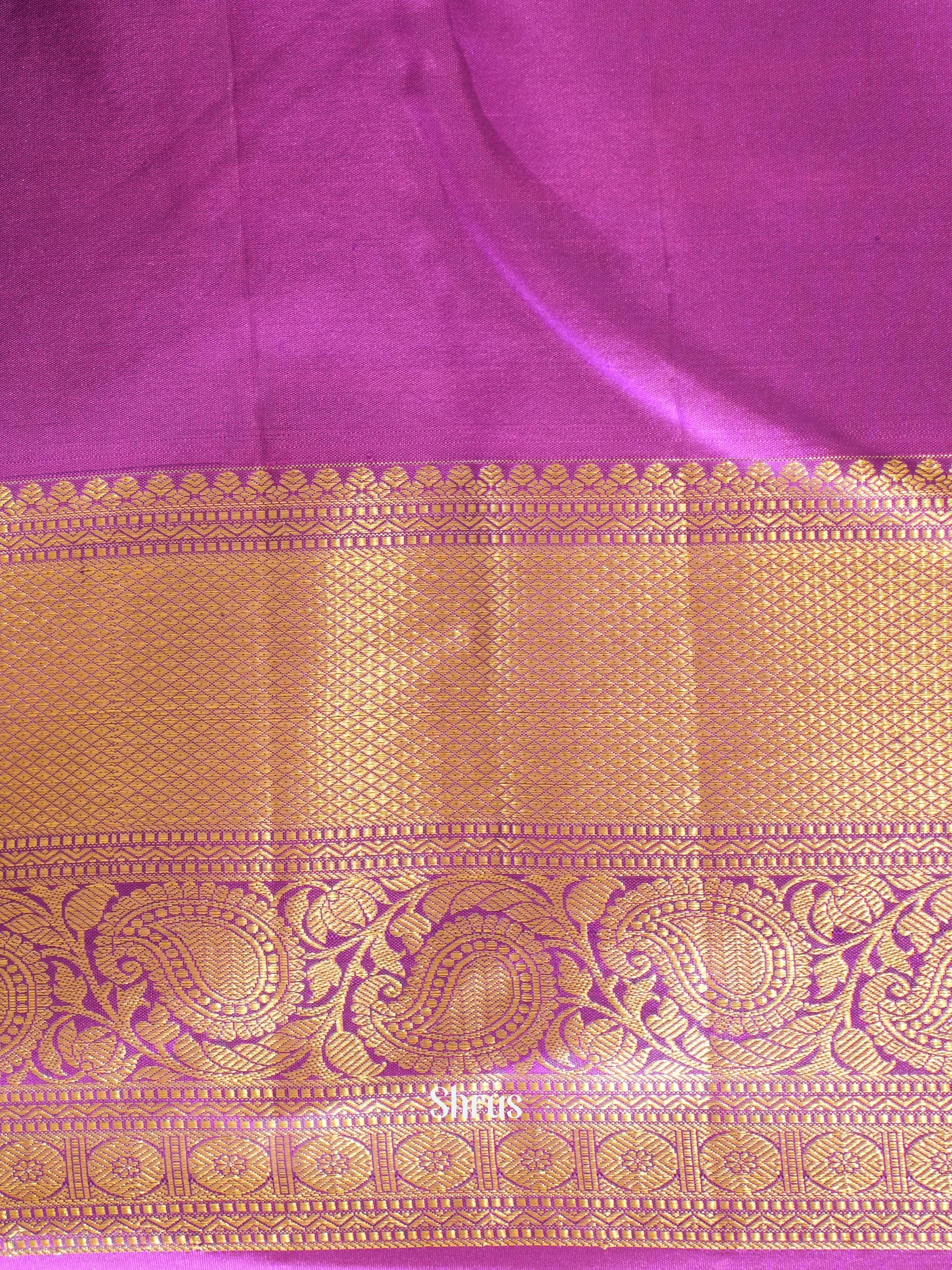 Yellow & Purple - Kanchipuram silk Saree