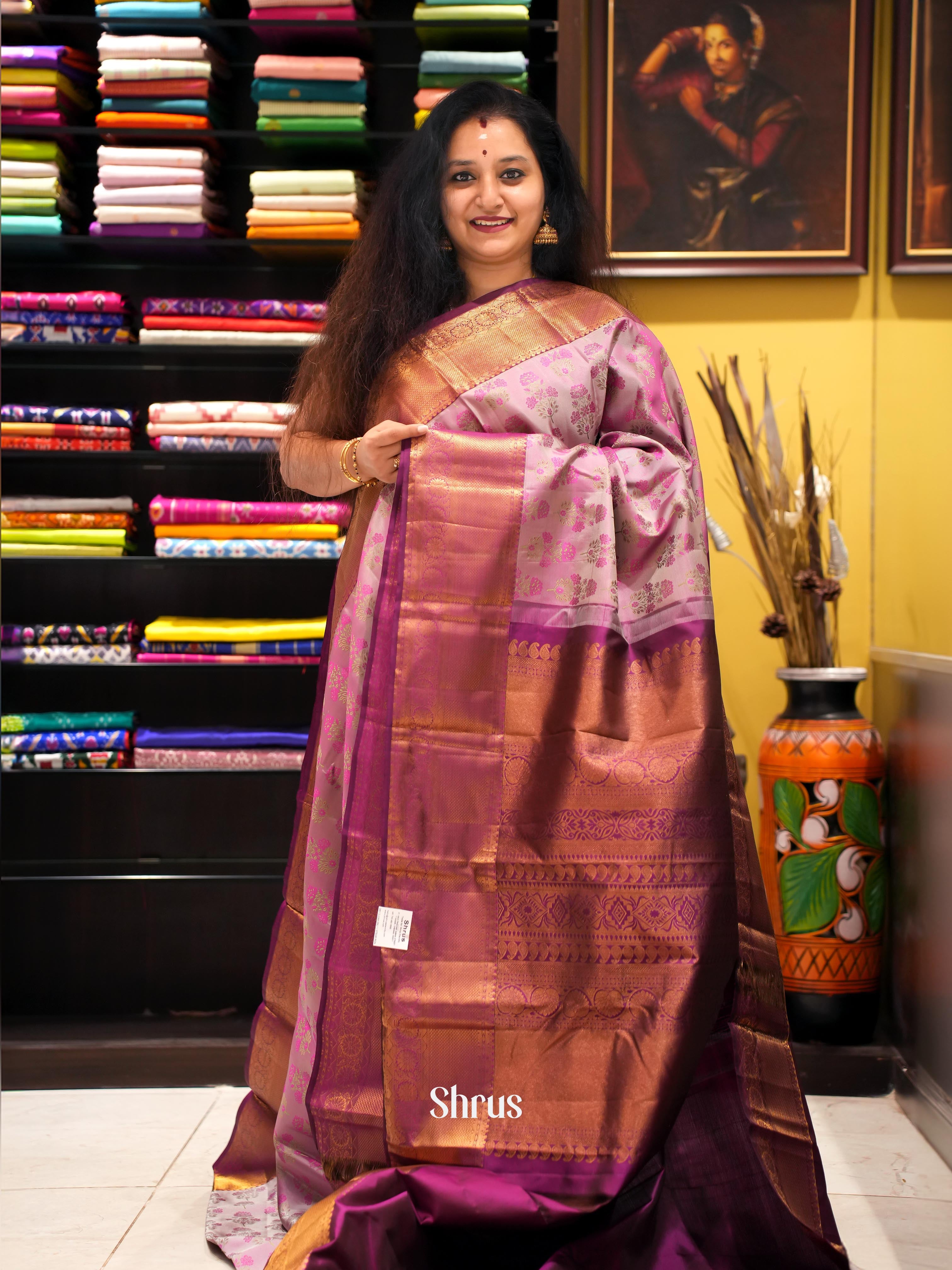 Pink & Purple - Kanchipuram silk Saree