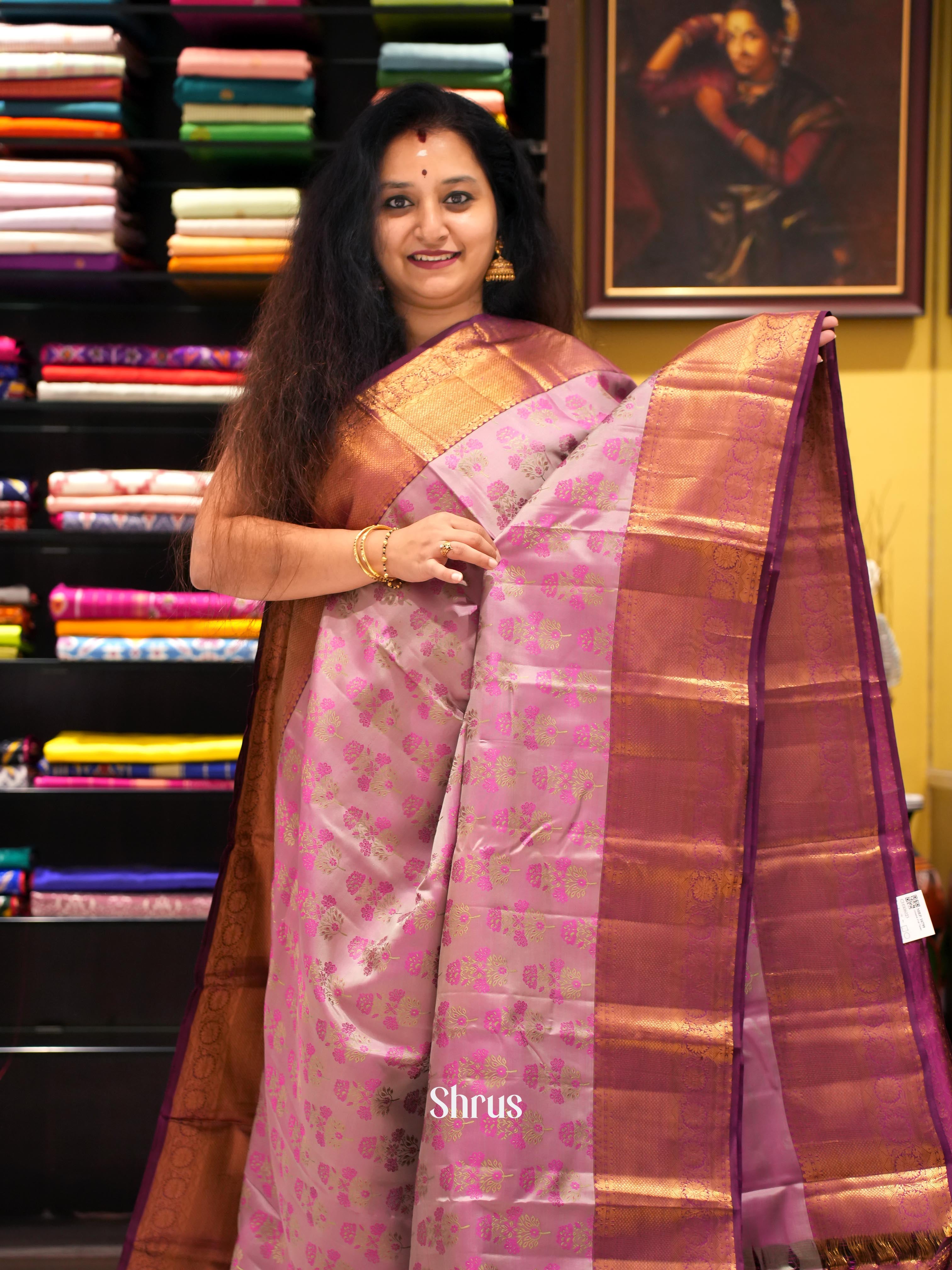 Pink & Purple - Kanchipuram silk Saree