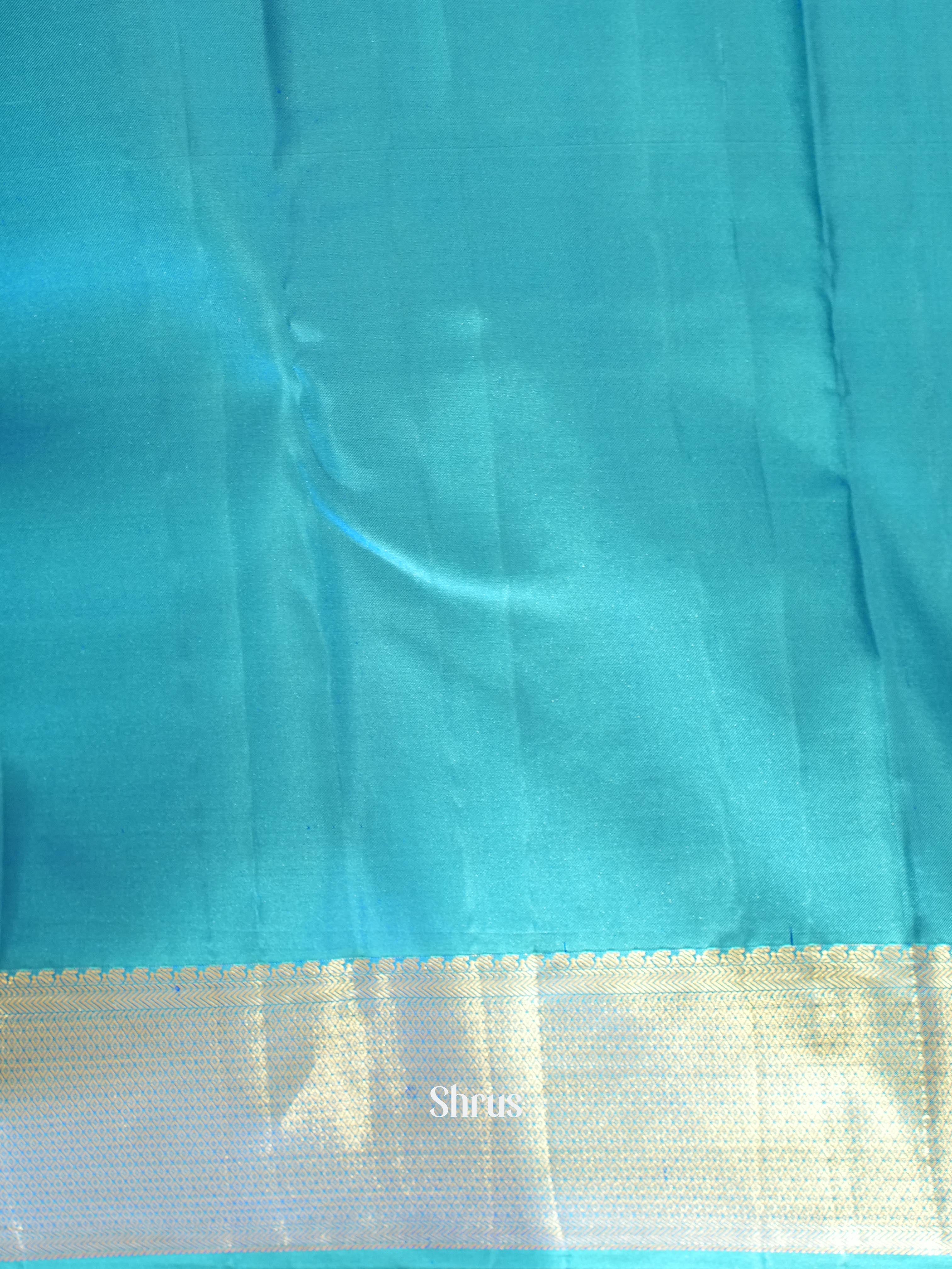 Golden Brown & Teal - Kanchipuram silk Saree