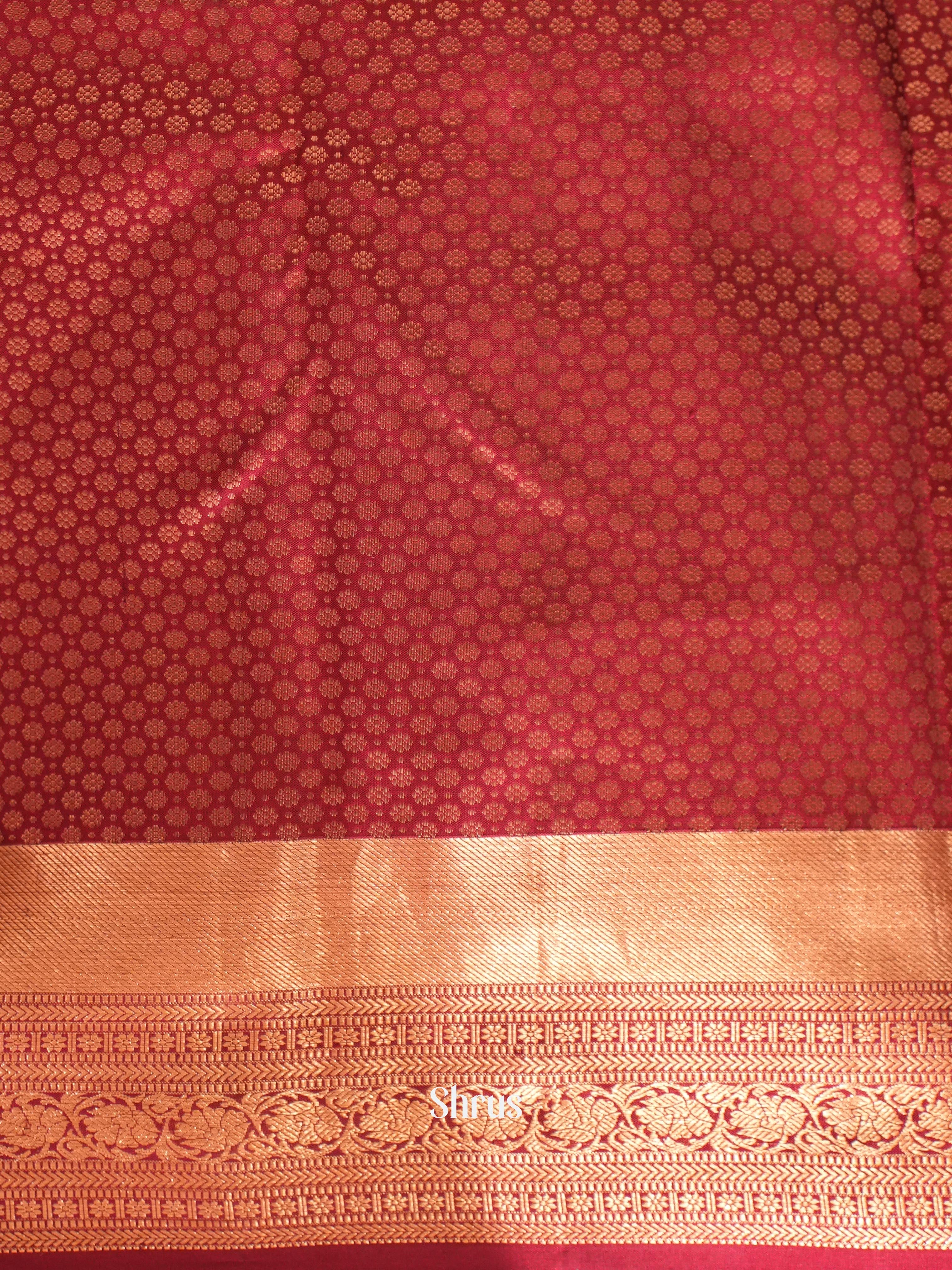 Double Shaded green & Maroon- Kanchipuram silk Saree