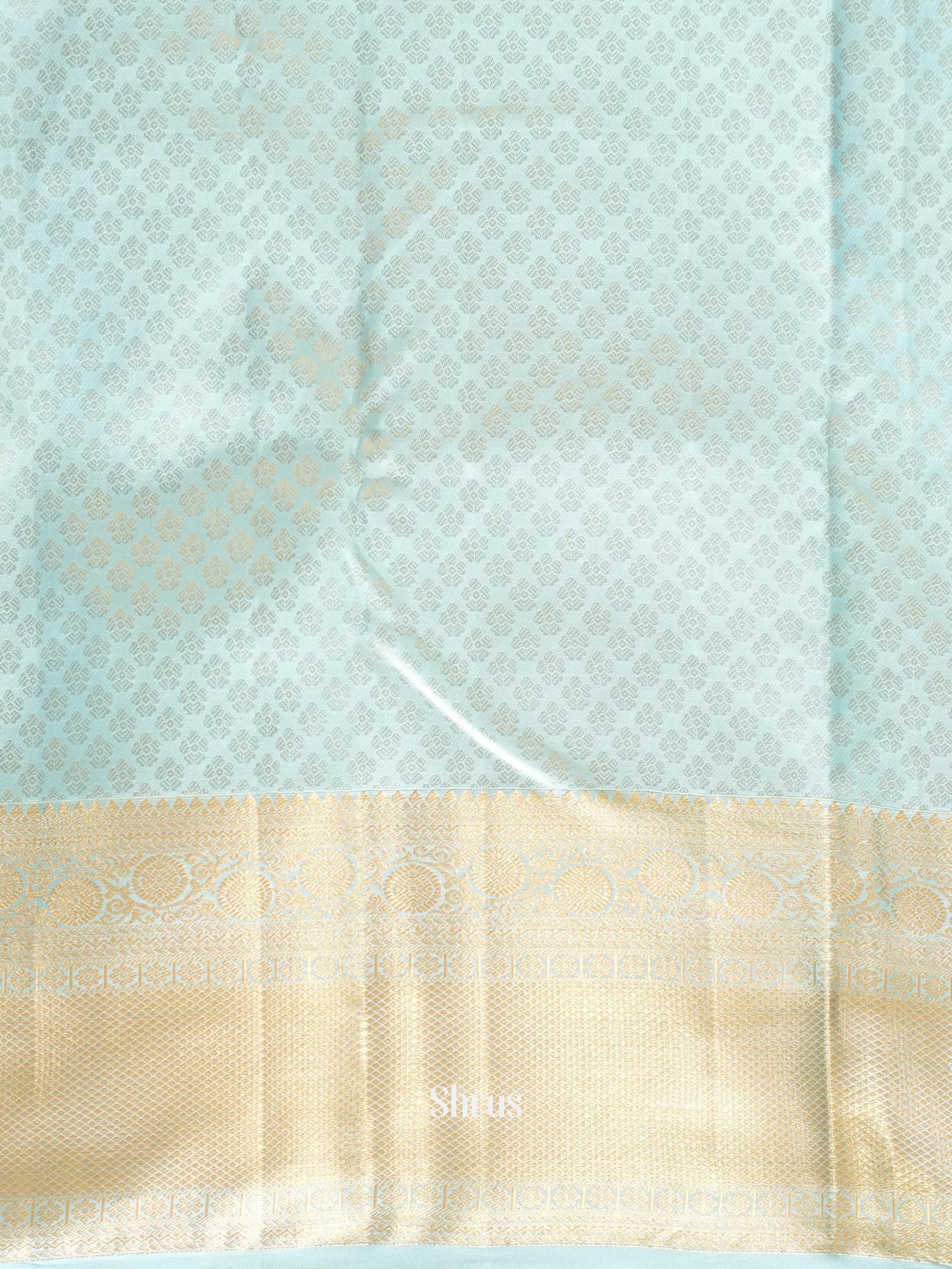 Pastel pink & Blue - Kanchipuram silk Saree