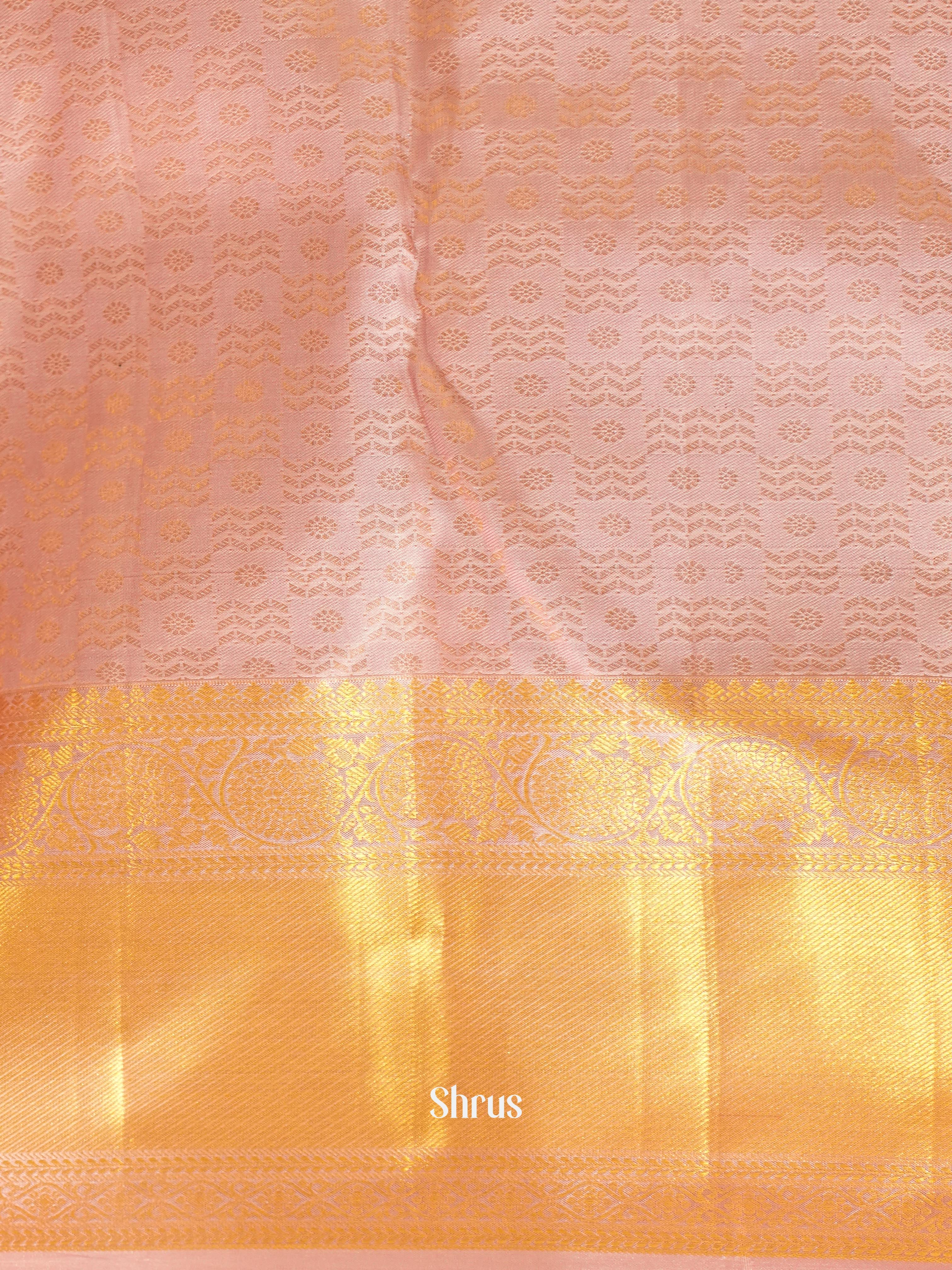 Pastel Green & Peach- Kanchipuram silk Saree