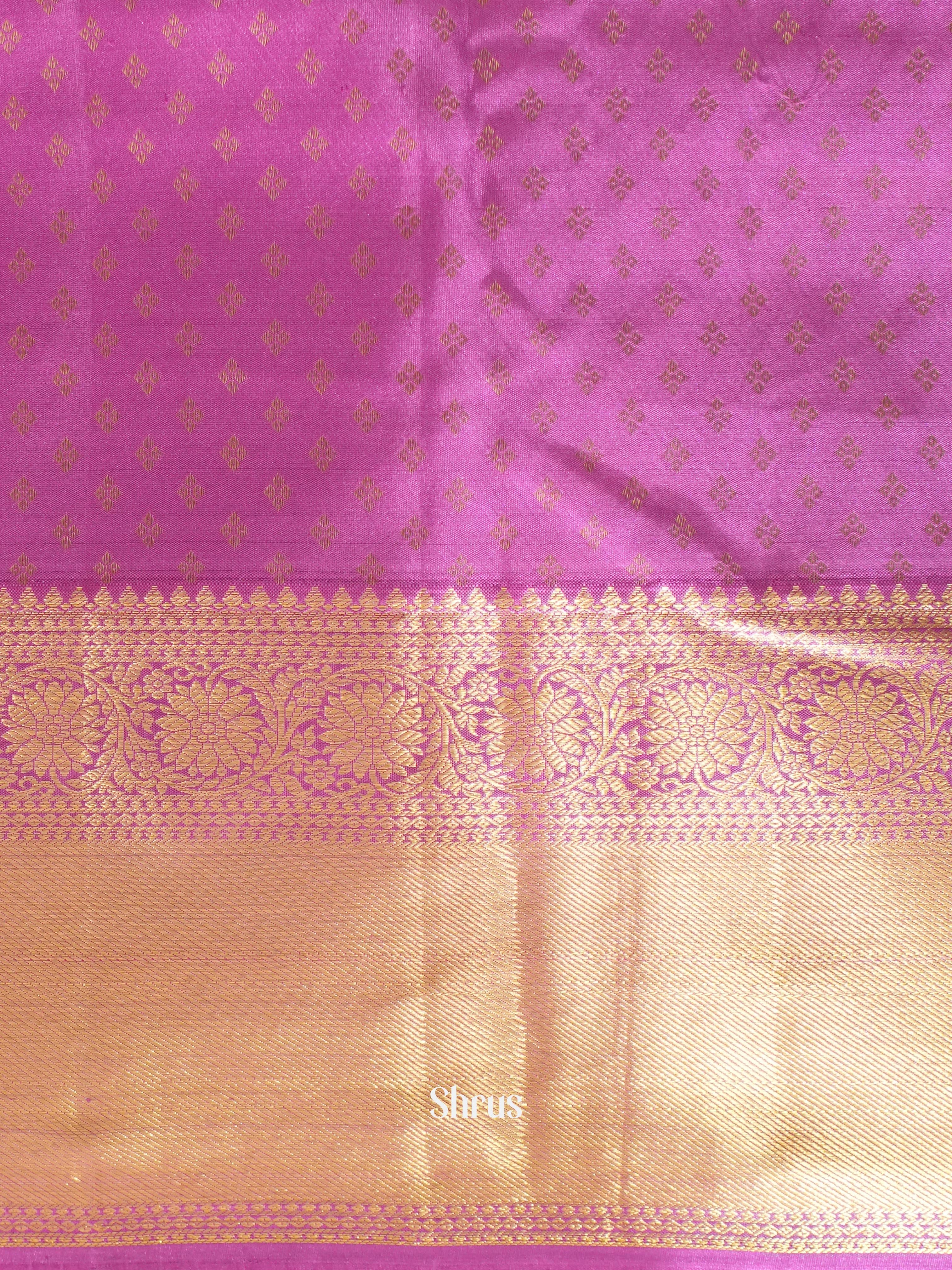 Peach & Purple - Kanchipuram silk Saree