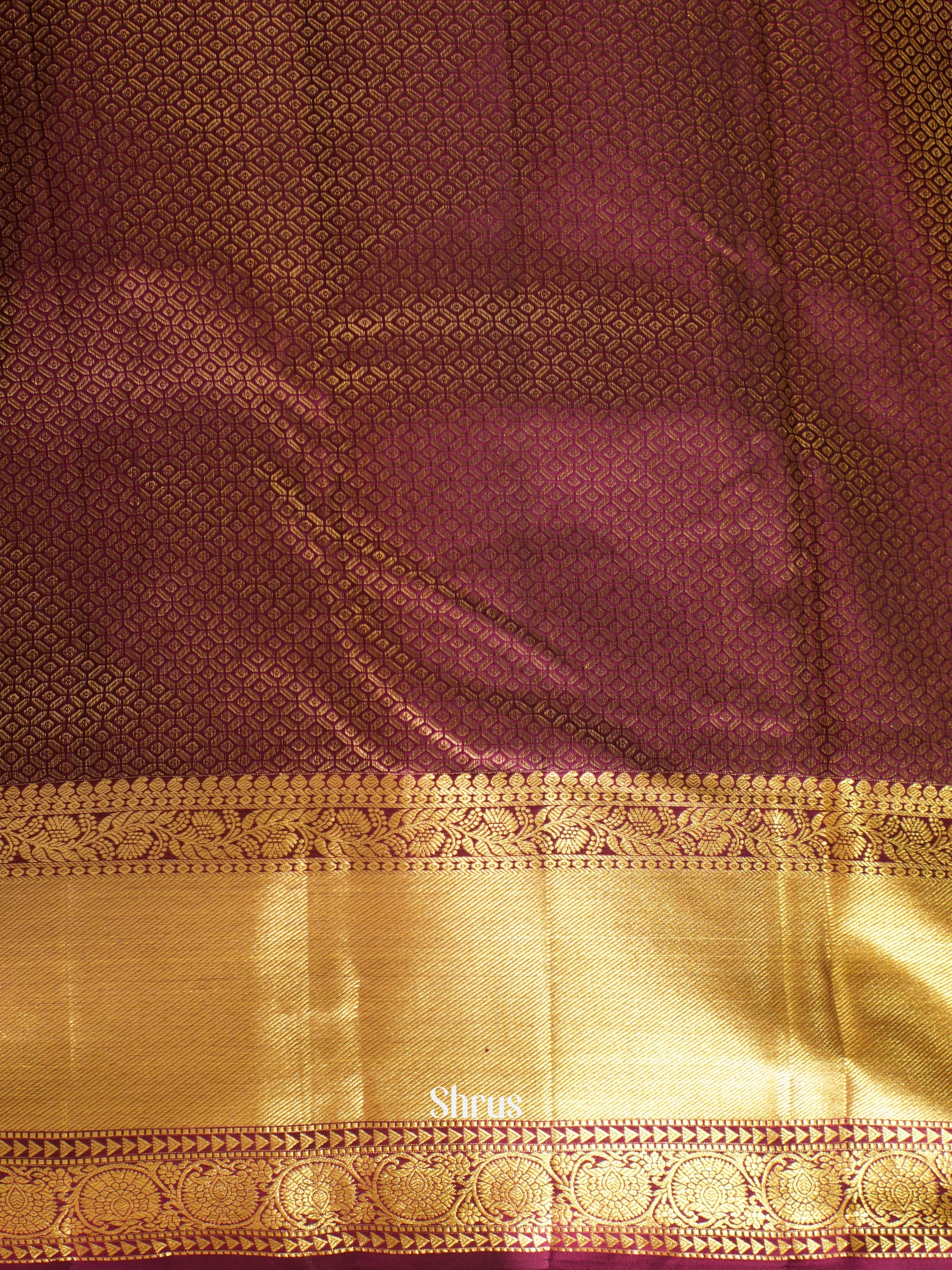 Teal & Wine - Kanchipuram silk Saree