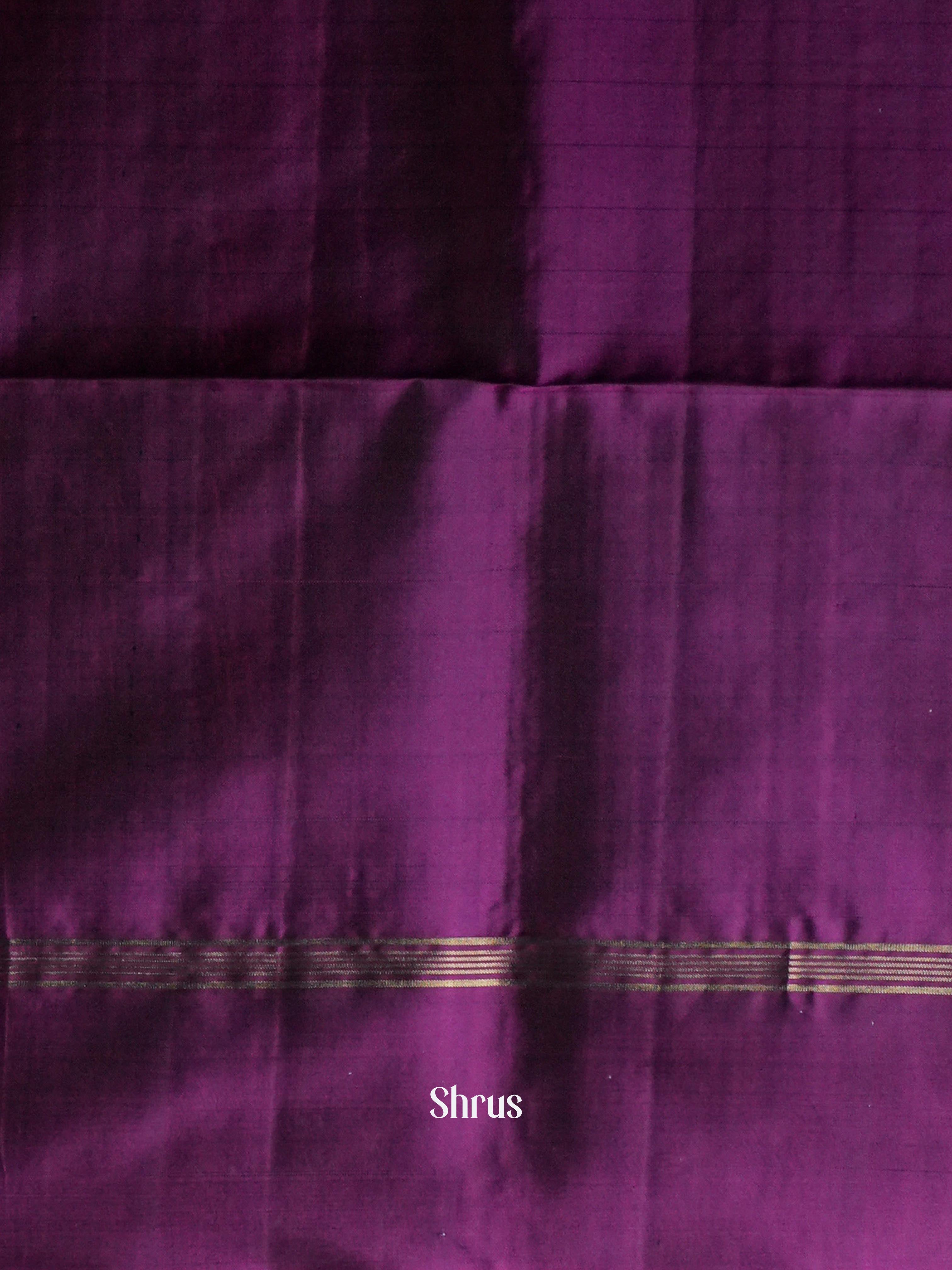 Bluish Green & Violet Red  - Soft Silk Saree