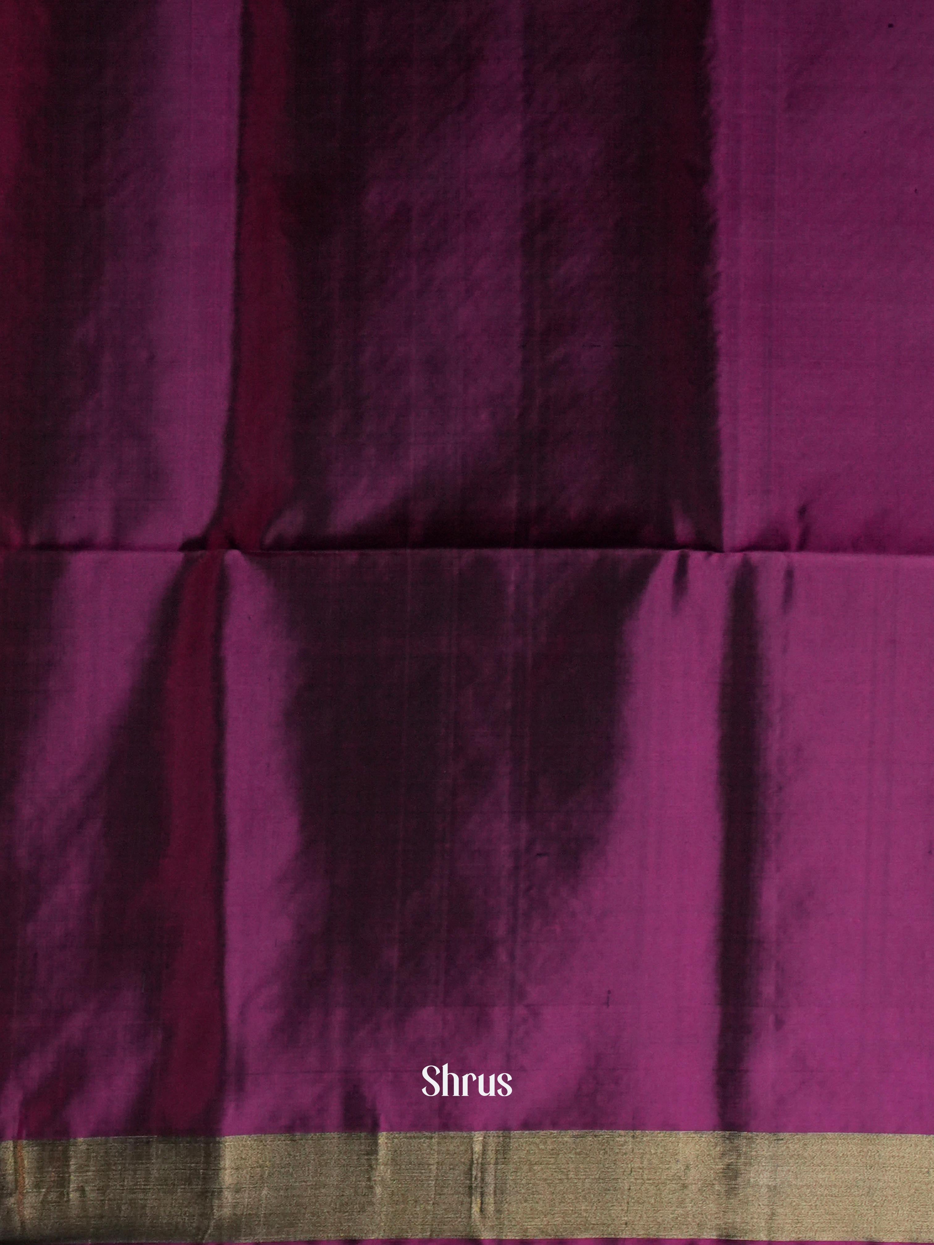 Peacock Green & Pinkish Maroon  - Soft Silk Saree