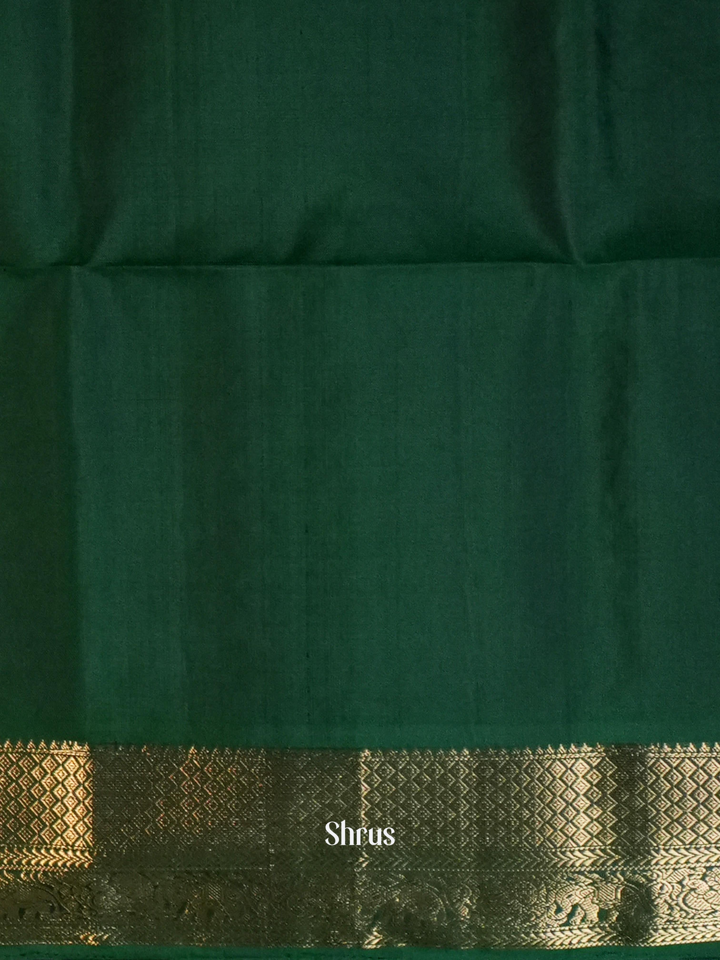 Rosy Maroon & Green - Soft Silk Saree