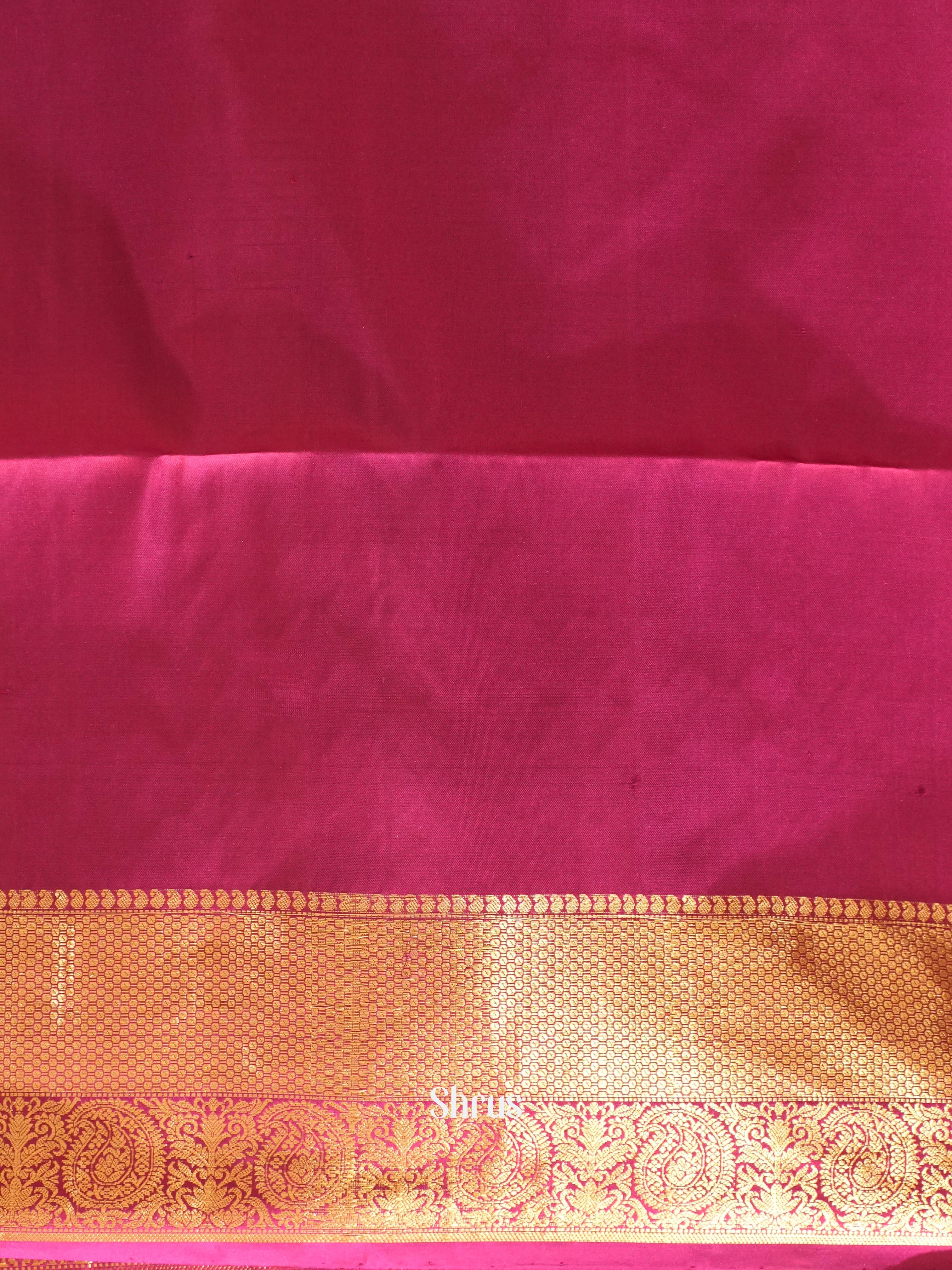 Orange & Majenta - Kanchi Border Soft Silk Saree