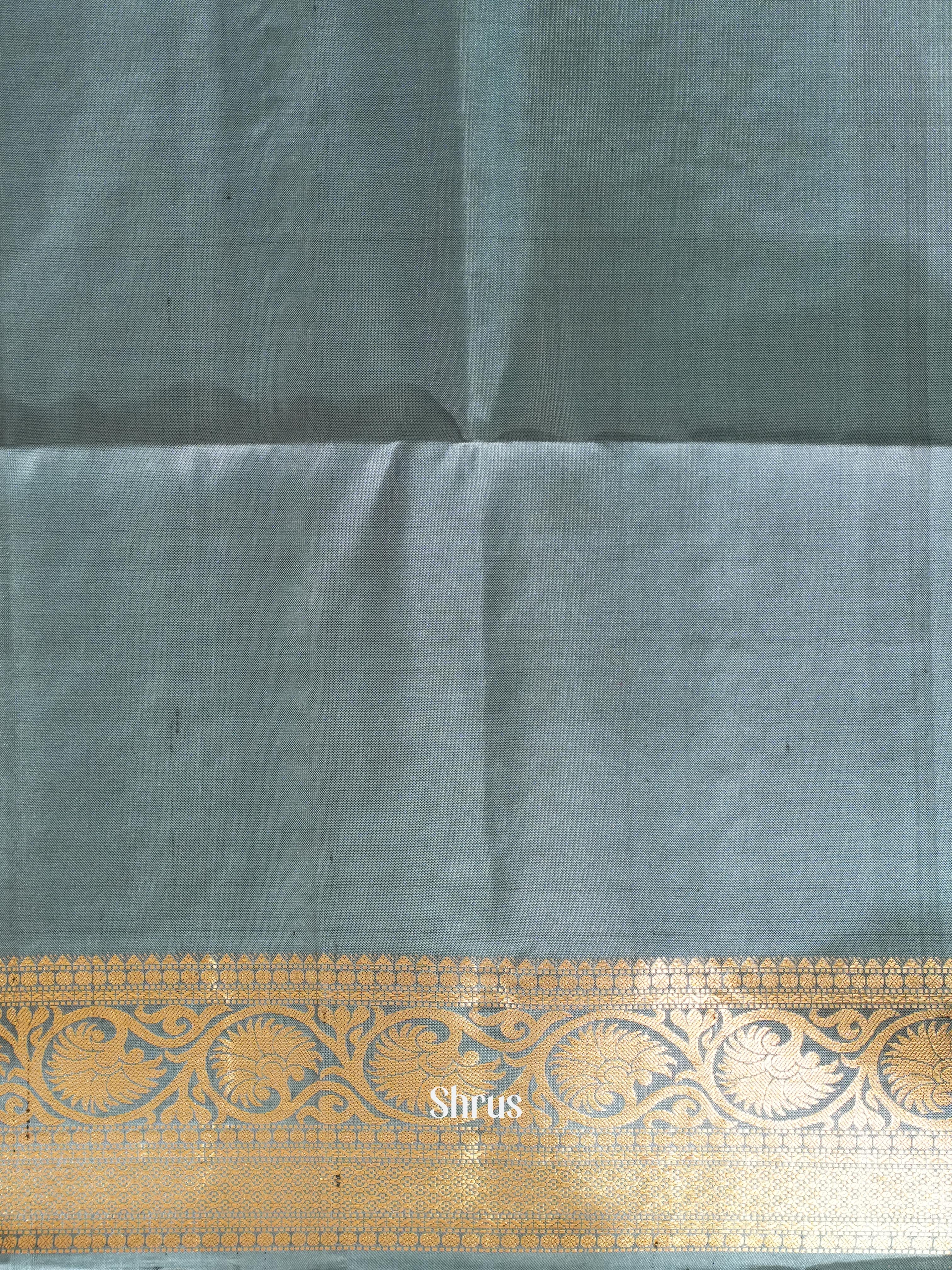 Purple & Grey - Kanchi Border Soft Silk Saree