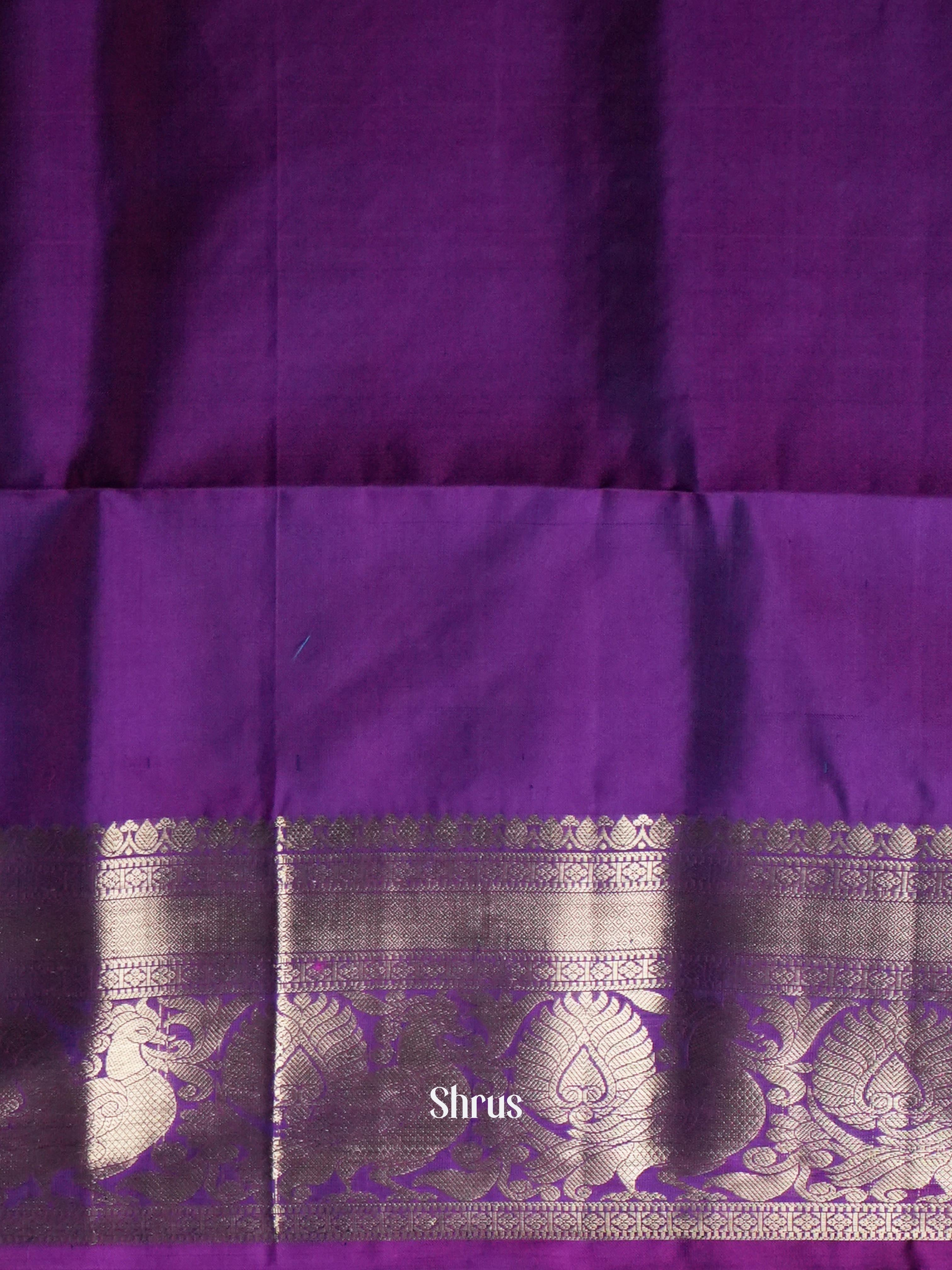 Teal & Dark Magenta  - Soft Silk Saree