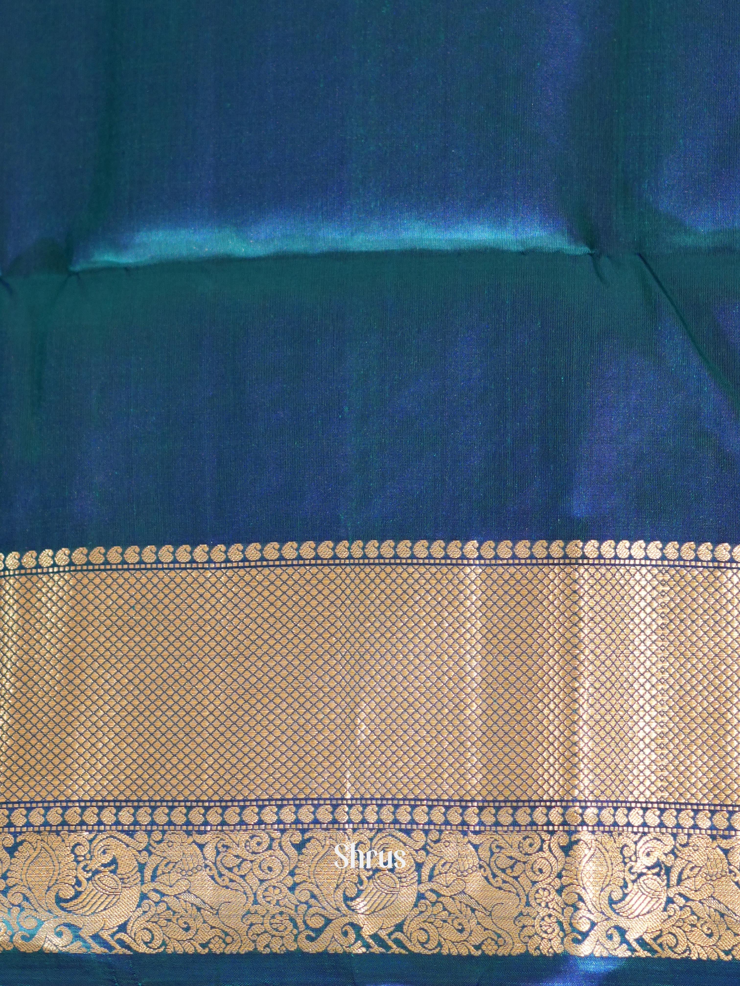 Teal & Blue - Soft Silk Saree