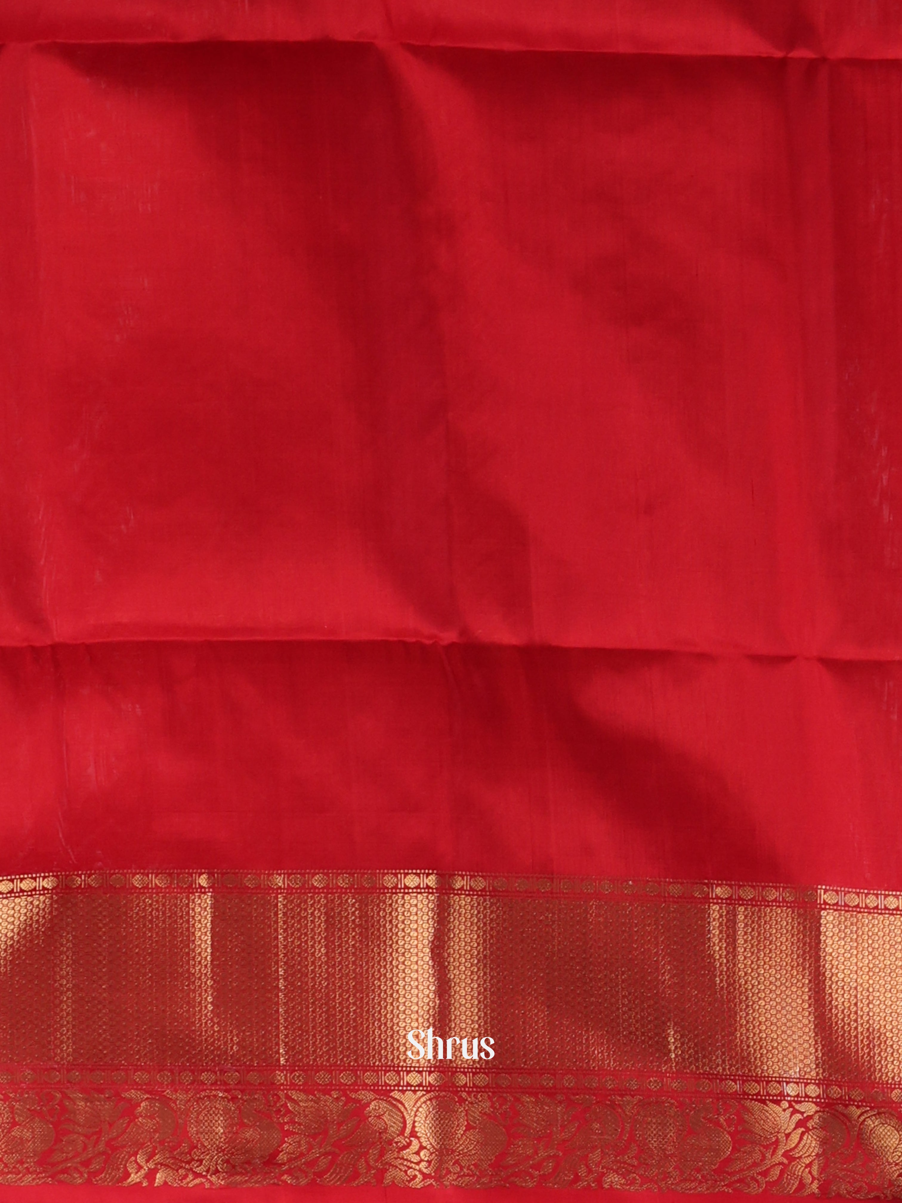 Orange & Red - Soft Silk Saree