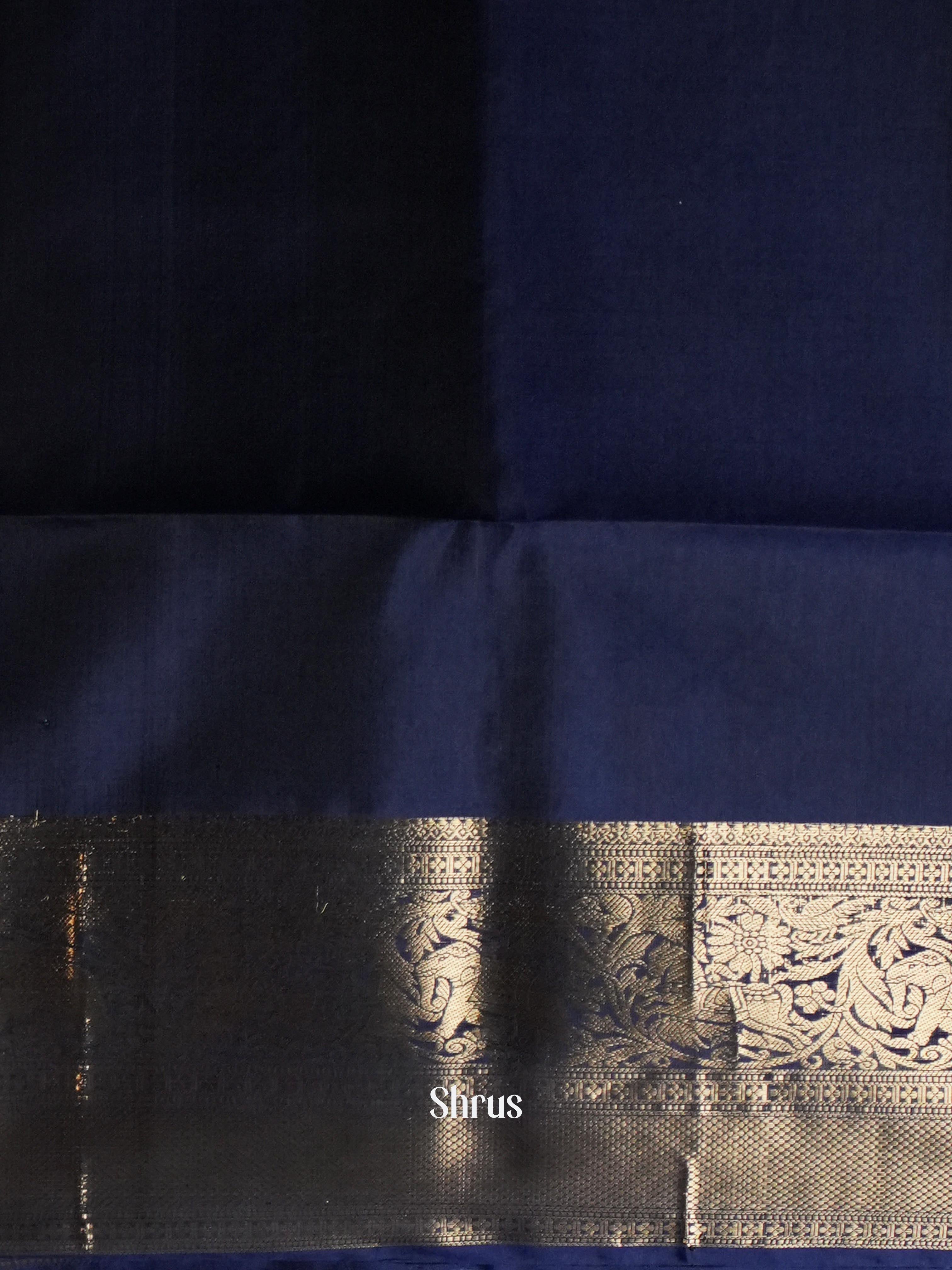 Teal & Dark Blue  - Soft Silk Saree