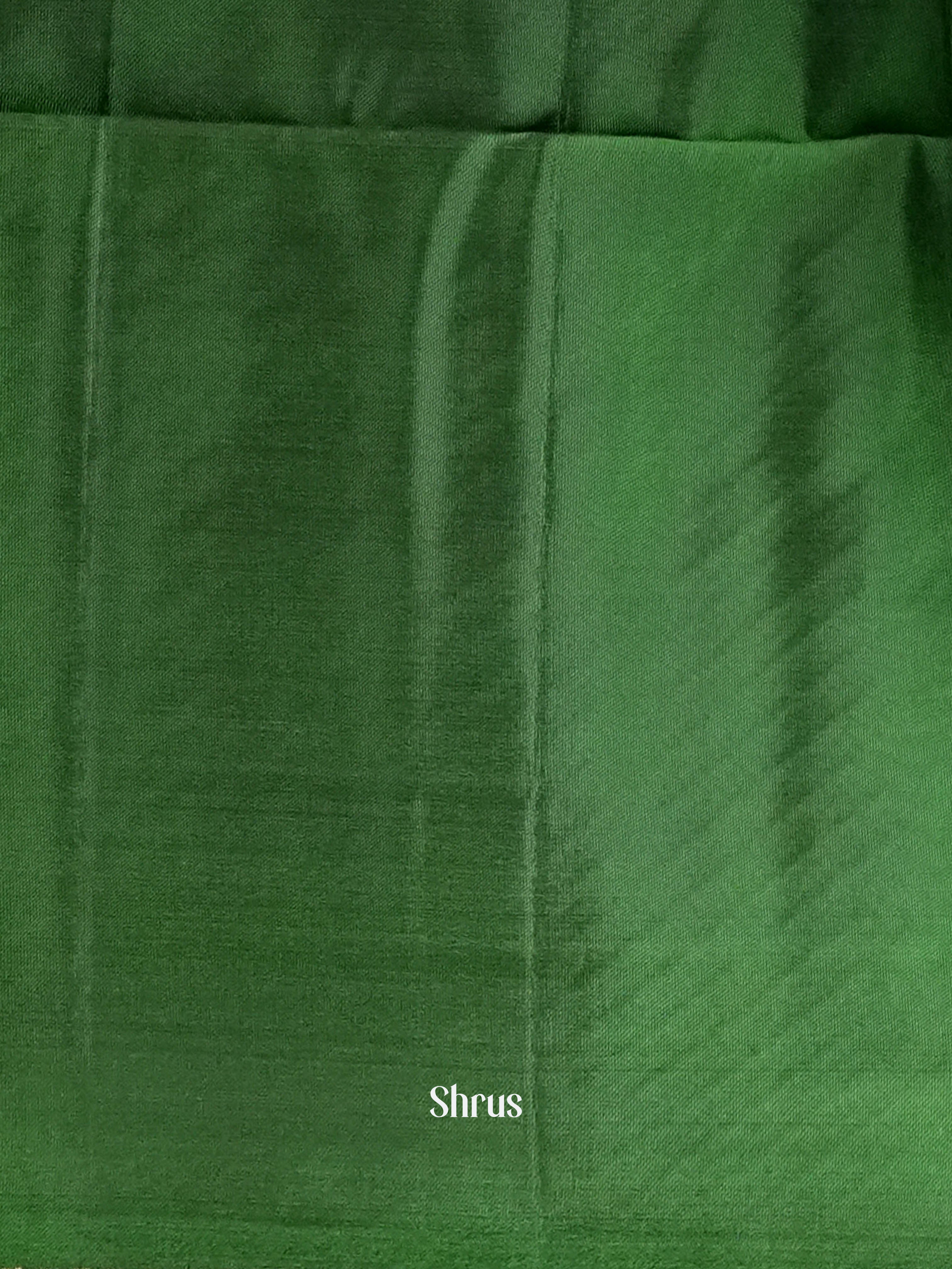 Green & Chocolate Brown  - Softsilk-halfpure Saree