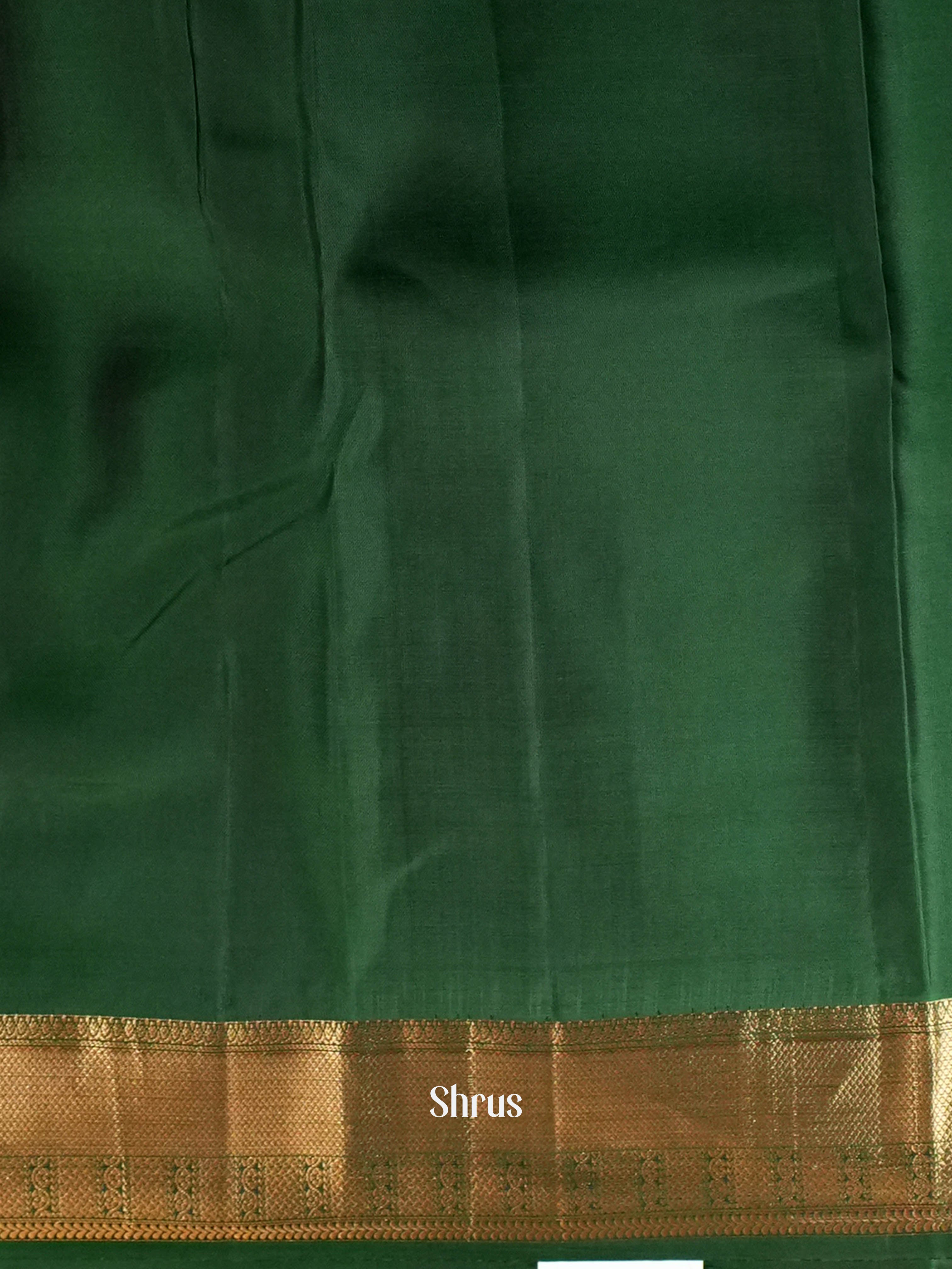 Yellowish Brown  & Green  - Softsilk-halfpure