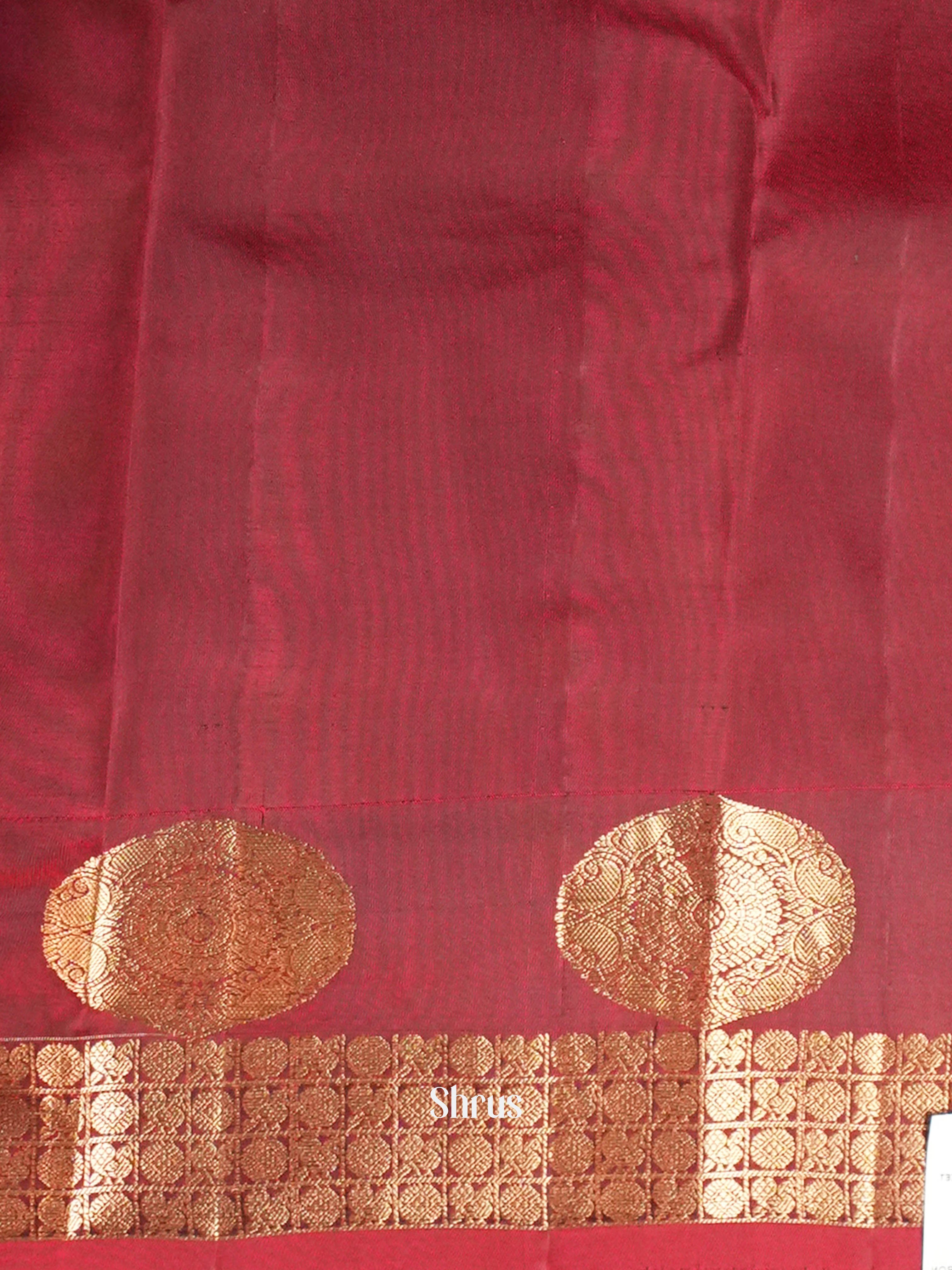 Green & Red  - Softsilk-halfpure Saree