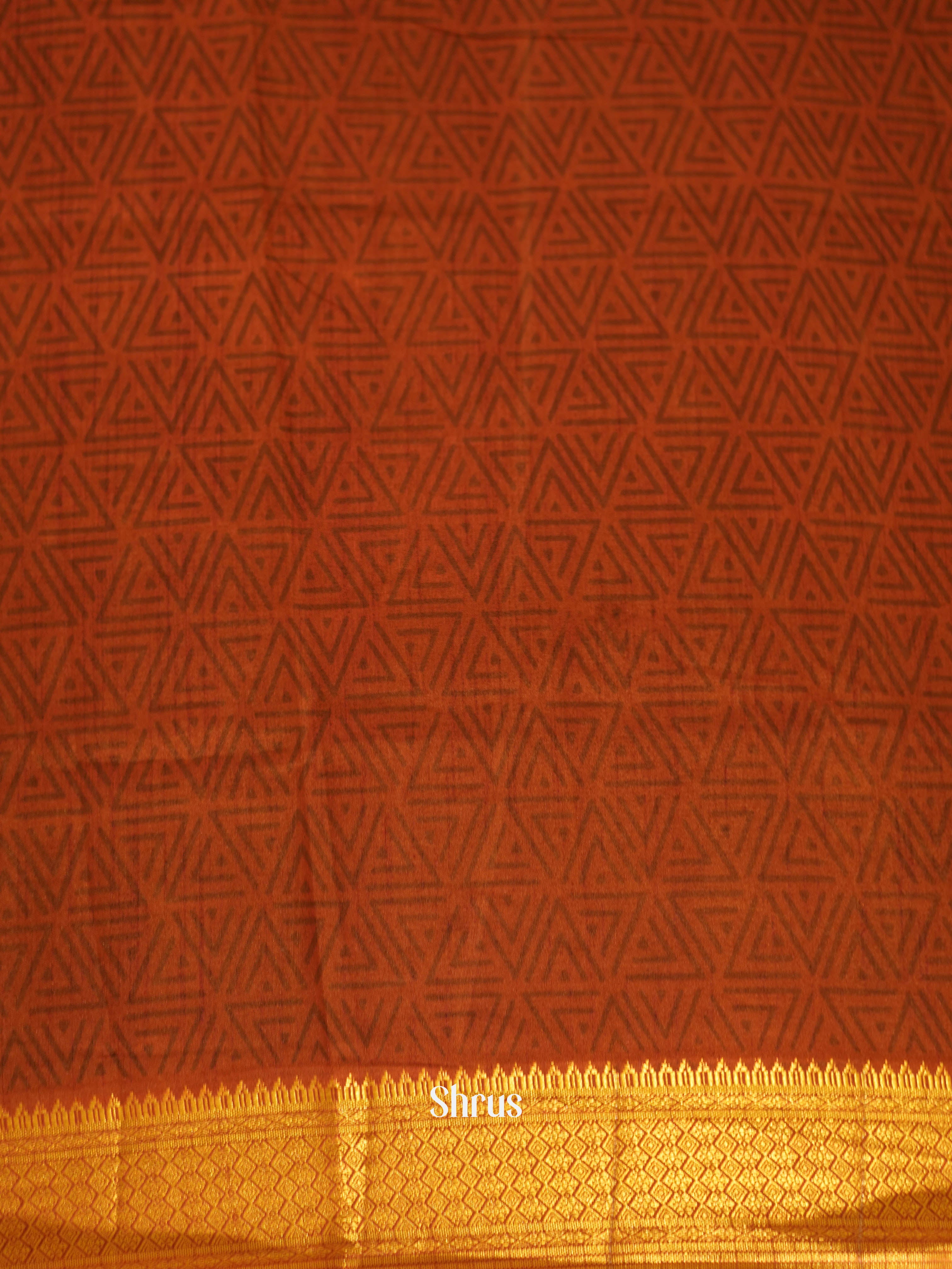 Brown & Orange - Semi patola Saree