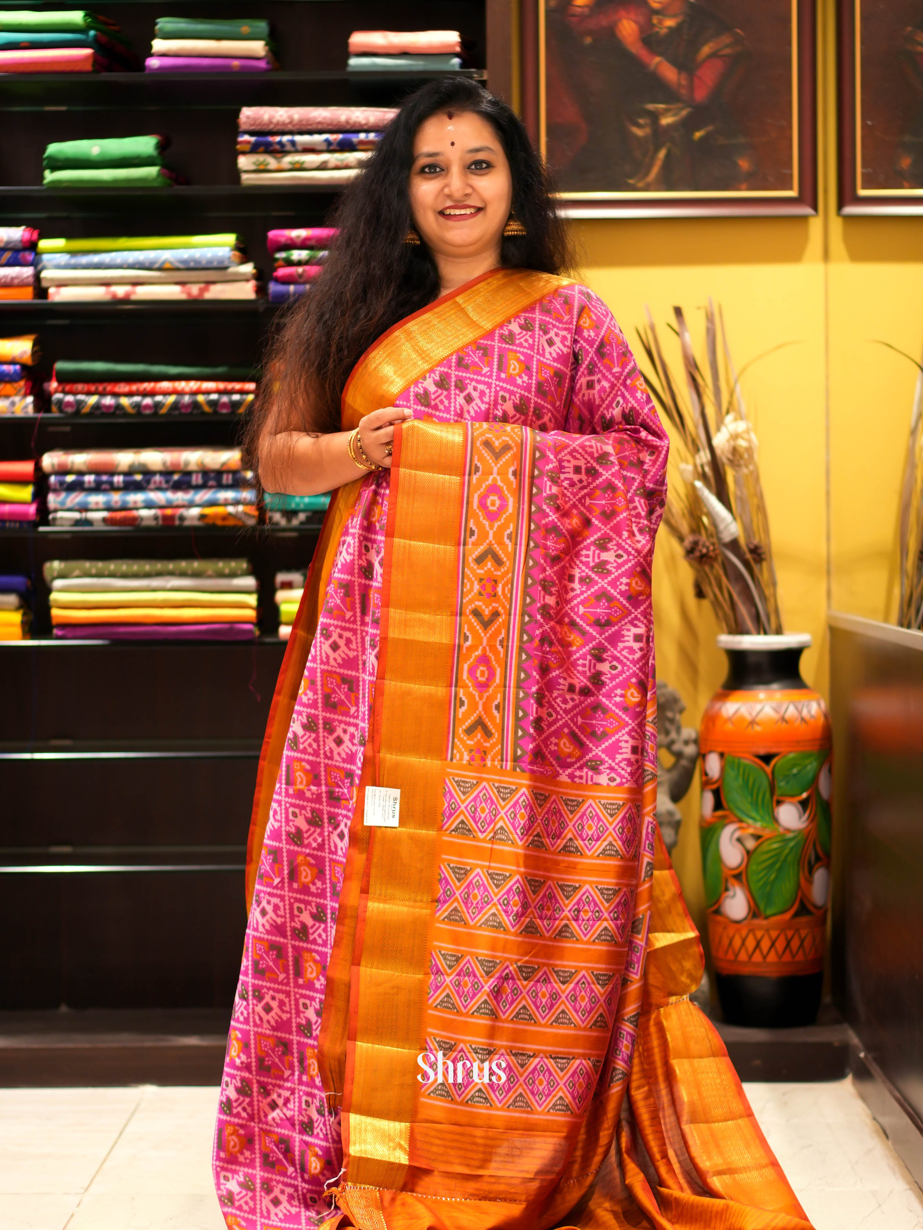 Pink & Orange - Semi patola Saree