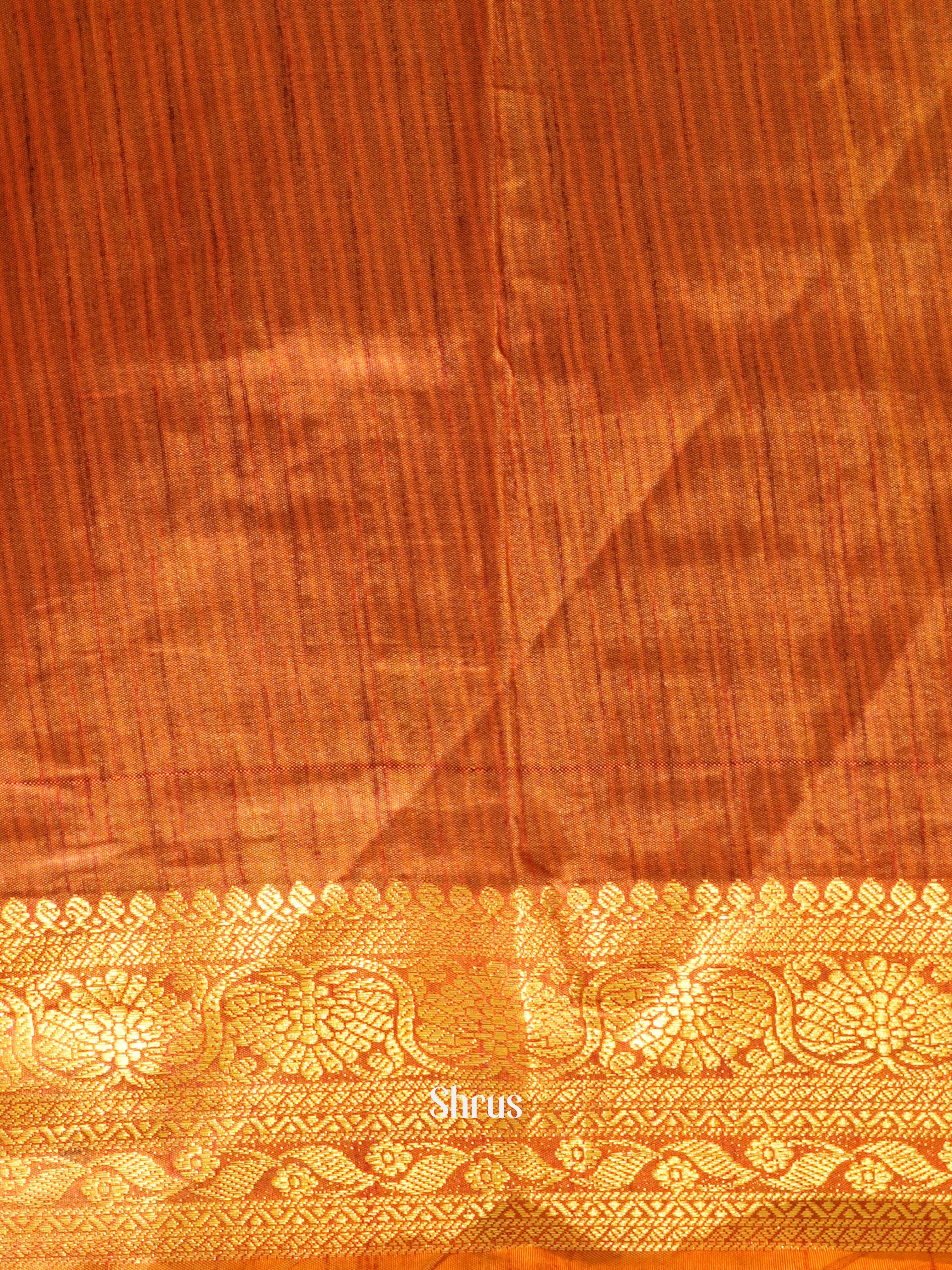 Green & Orange  - Semi patola Saree