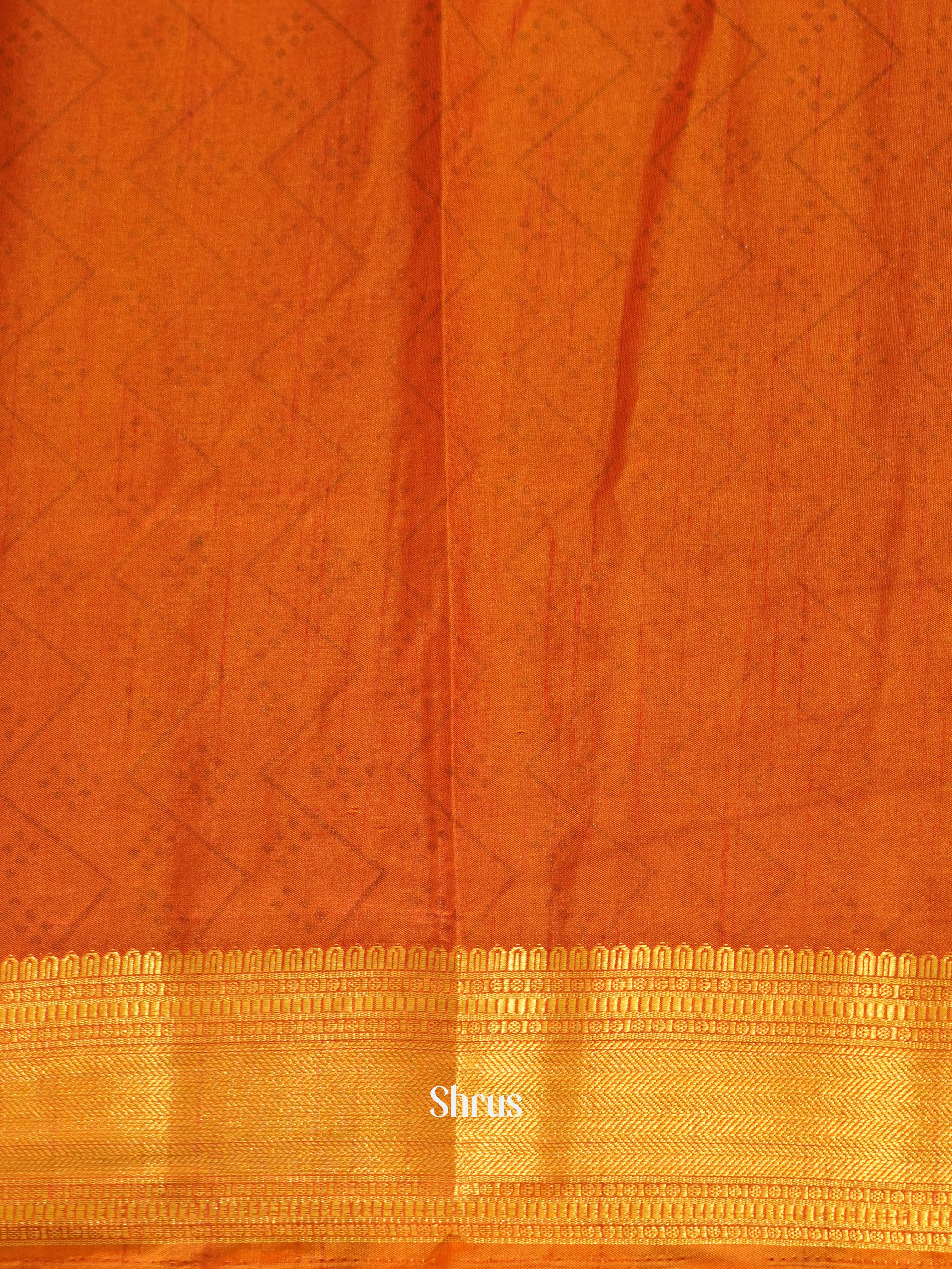 Brown & Orange - Semi patola Saree