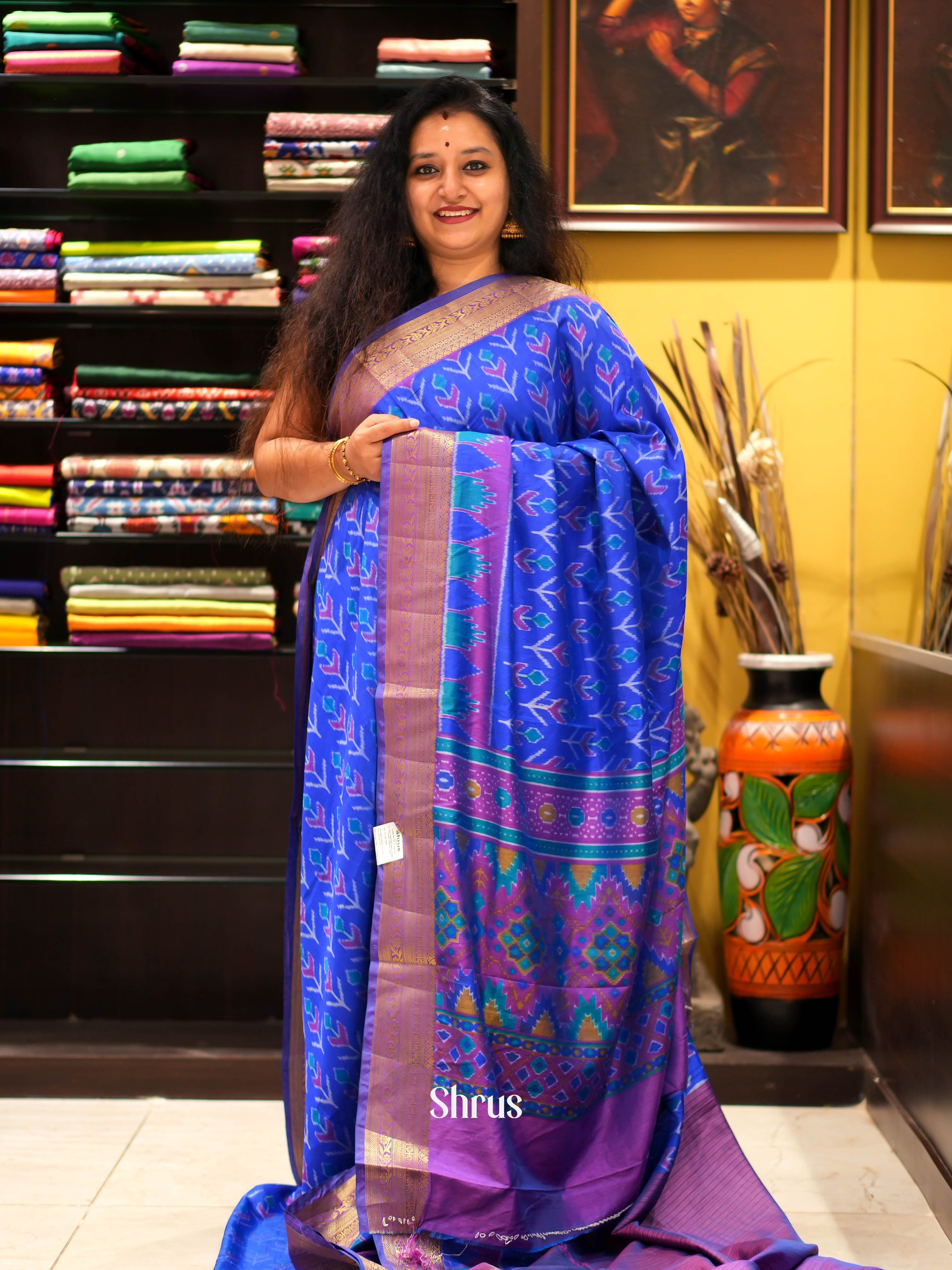 Blue & Purple- Semi patola Saree