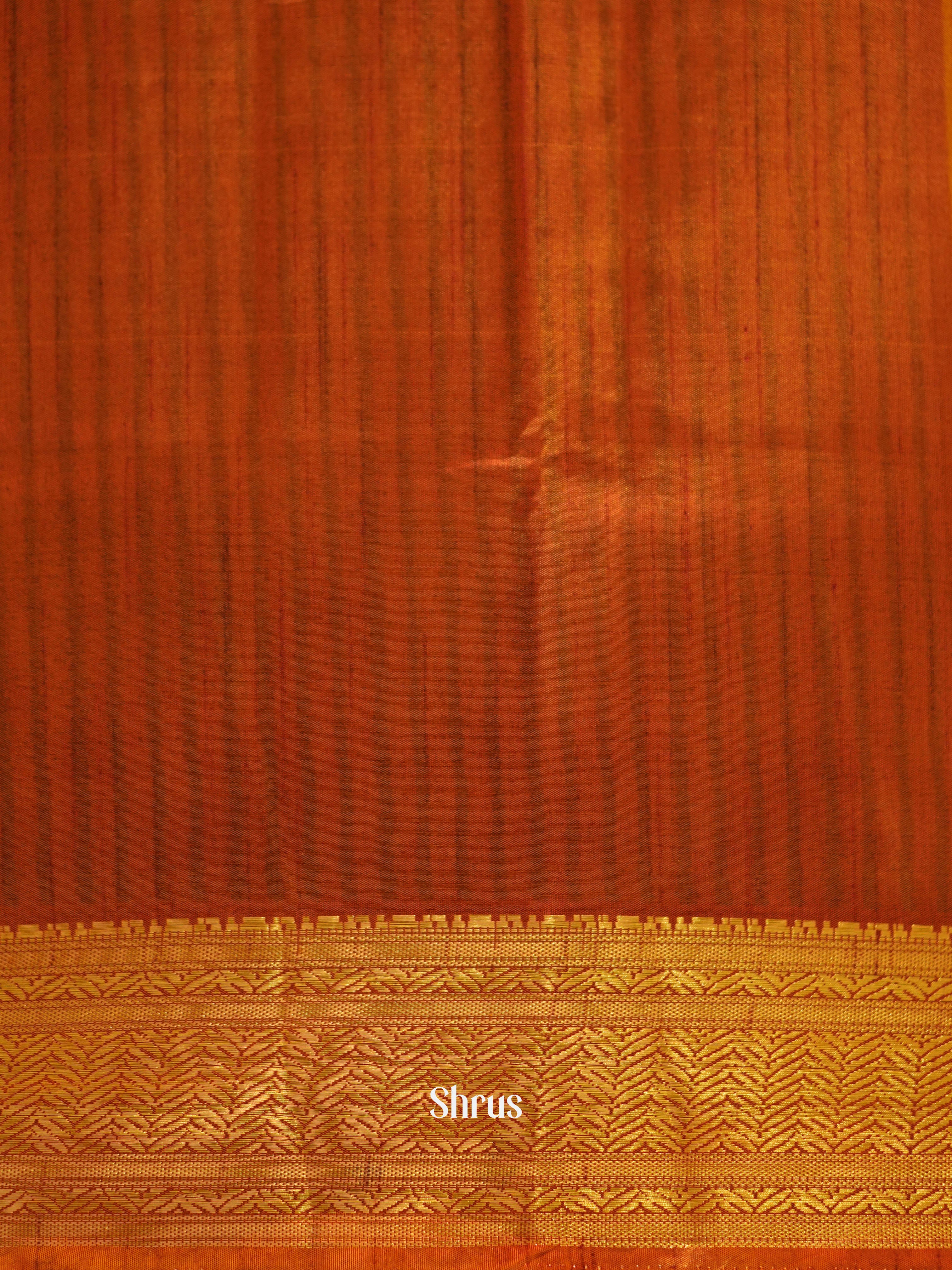 Brown & Orange - Semi patola Saree