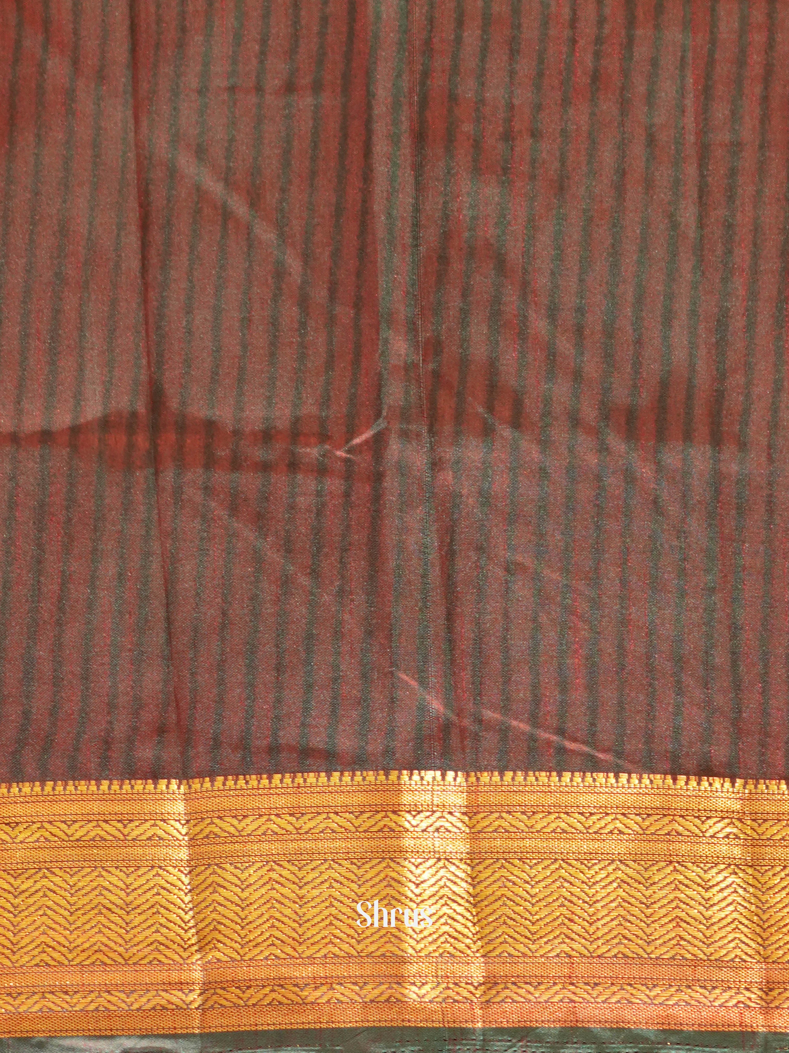 Green & Brown - Semi patola Saree