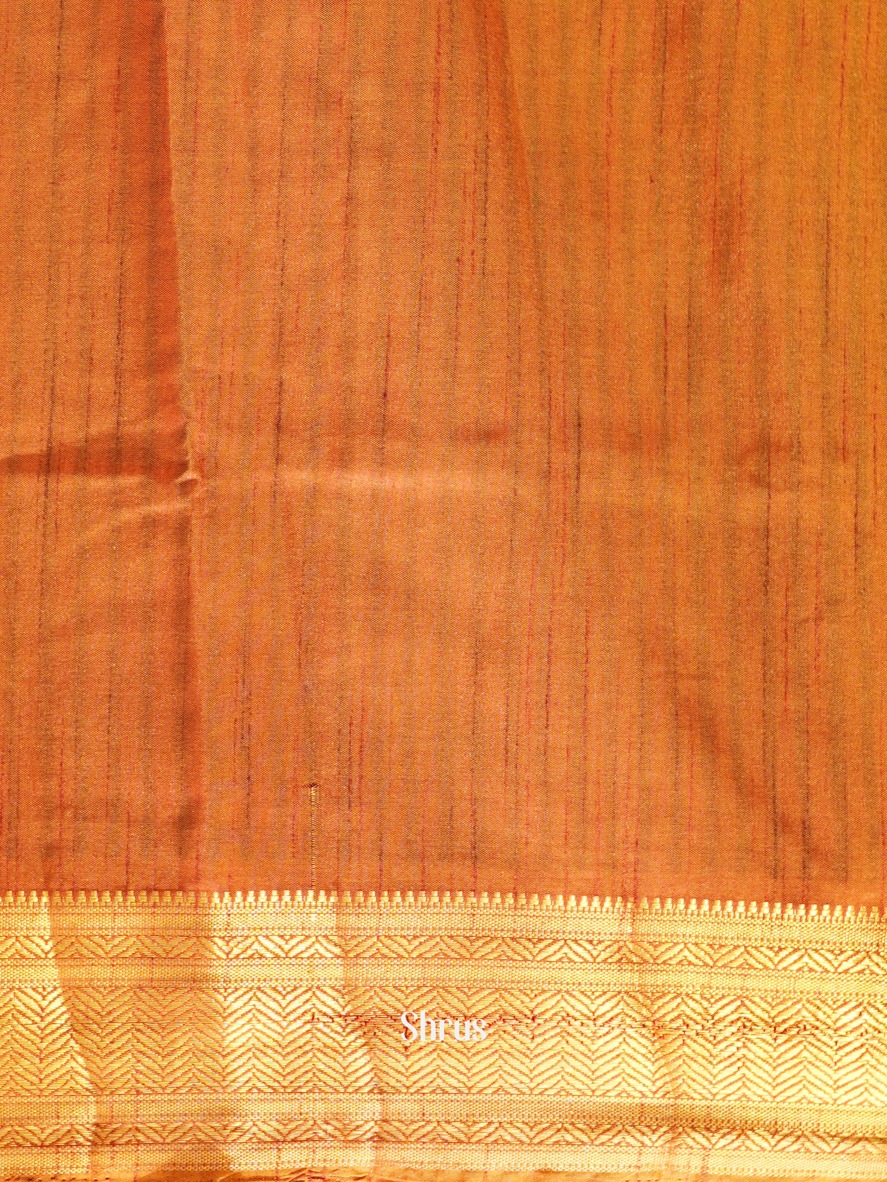 Brown & Orange - Semi patola Saree