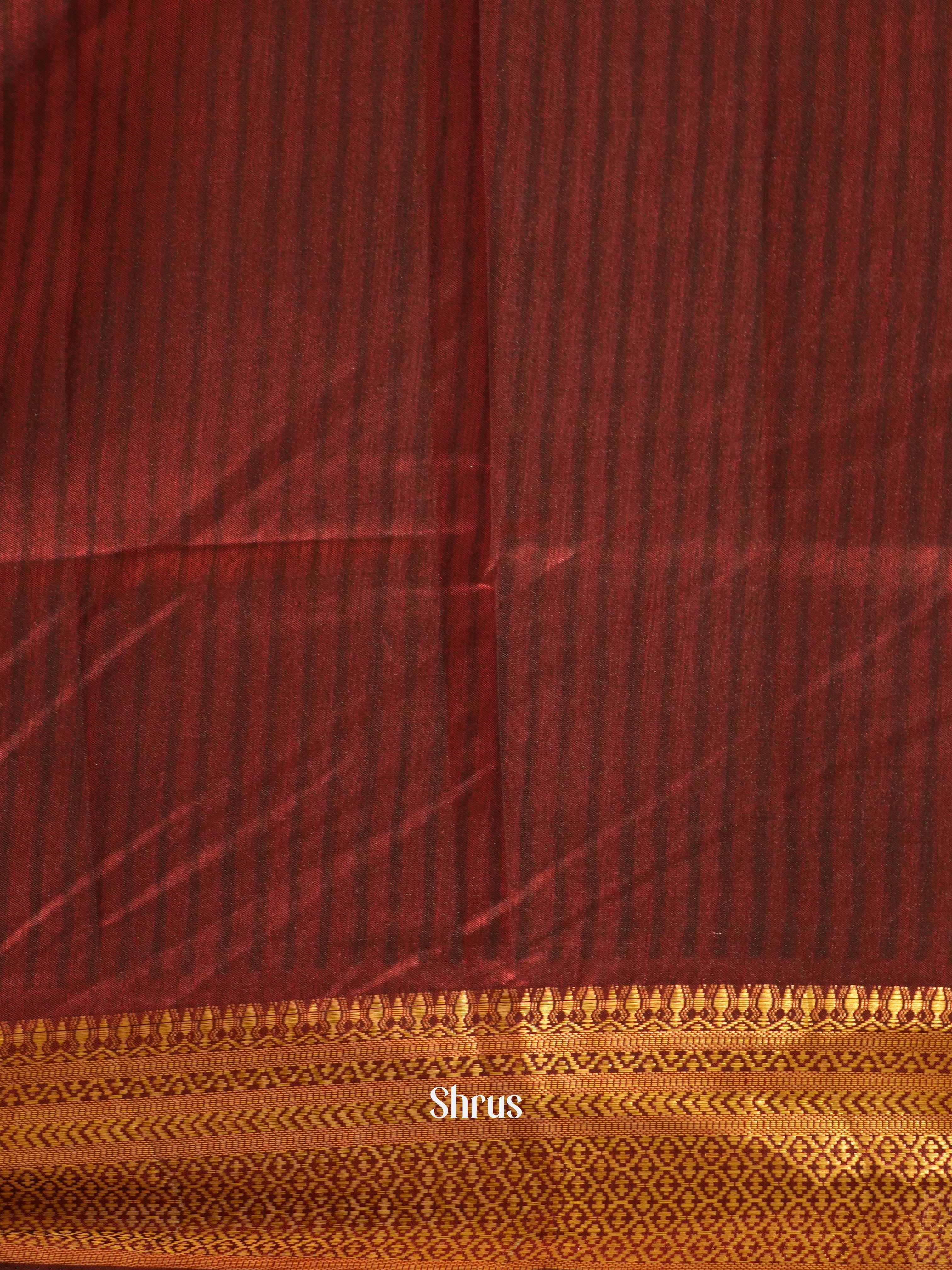 Grey & Maroon  - Semi patola Saree