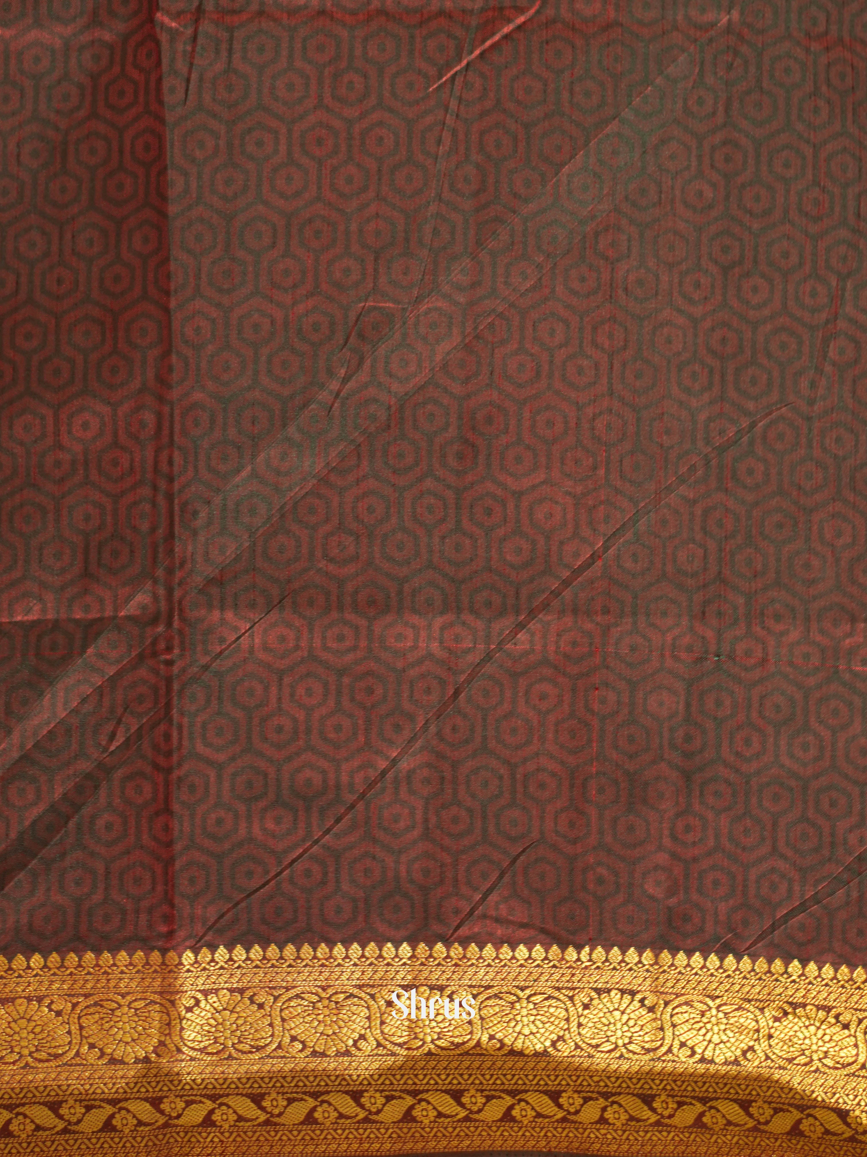 Green & Brown- Semi patola Saree