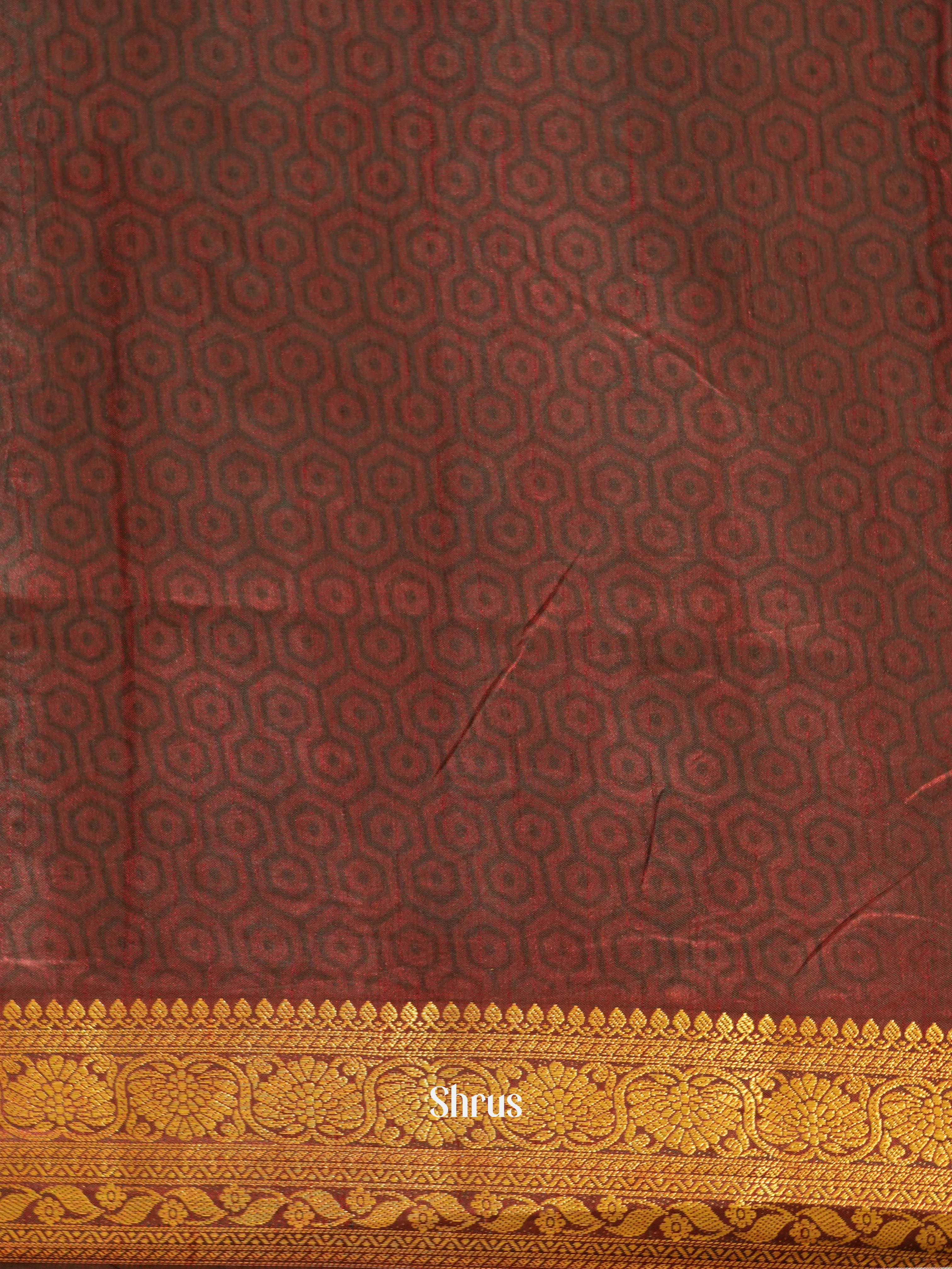 Green & Brown- Semi patola Saree