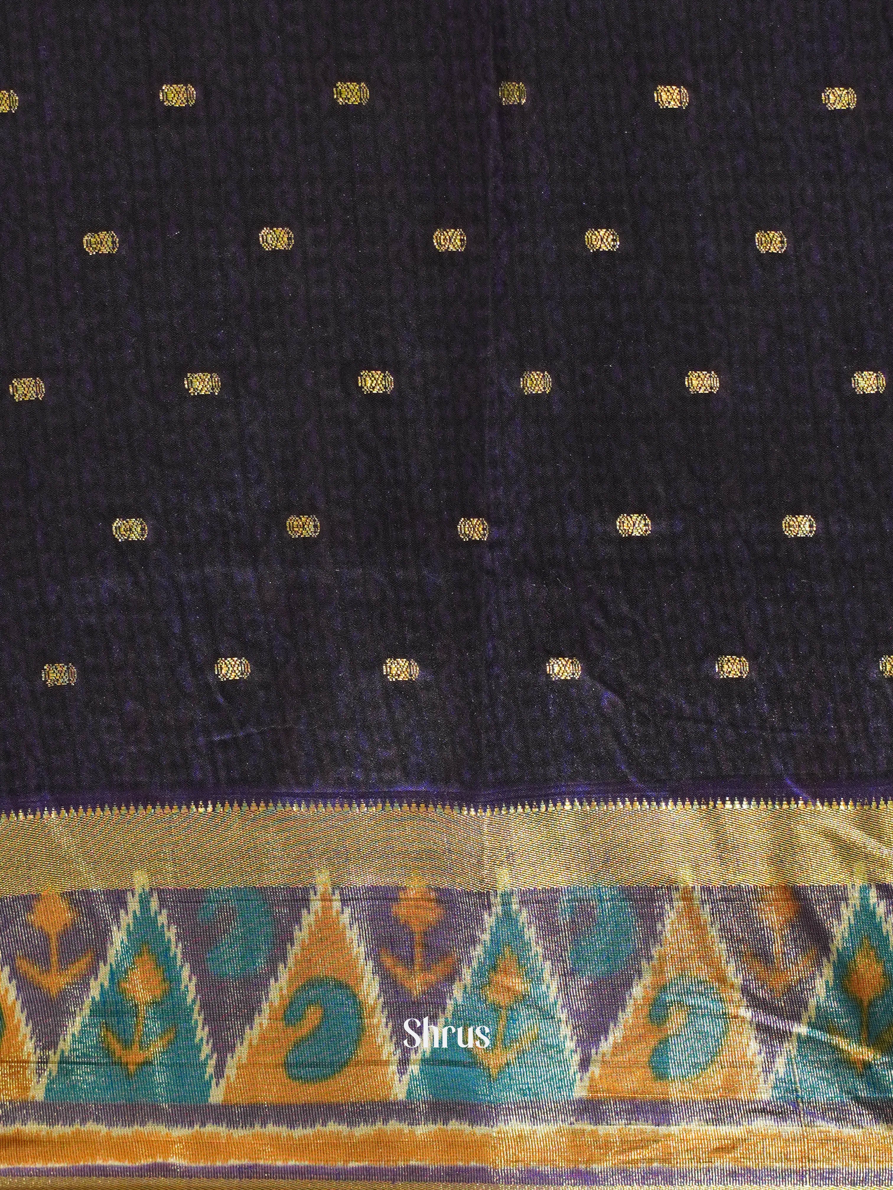 Teal & Purple - Semi Patola Saree