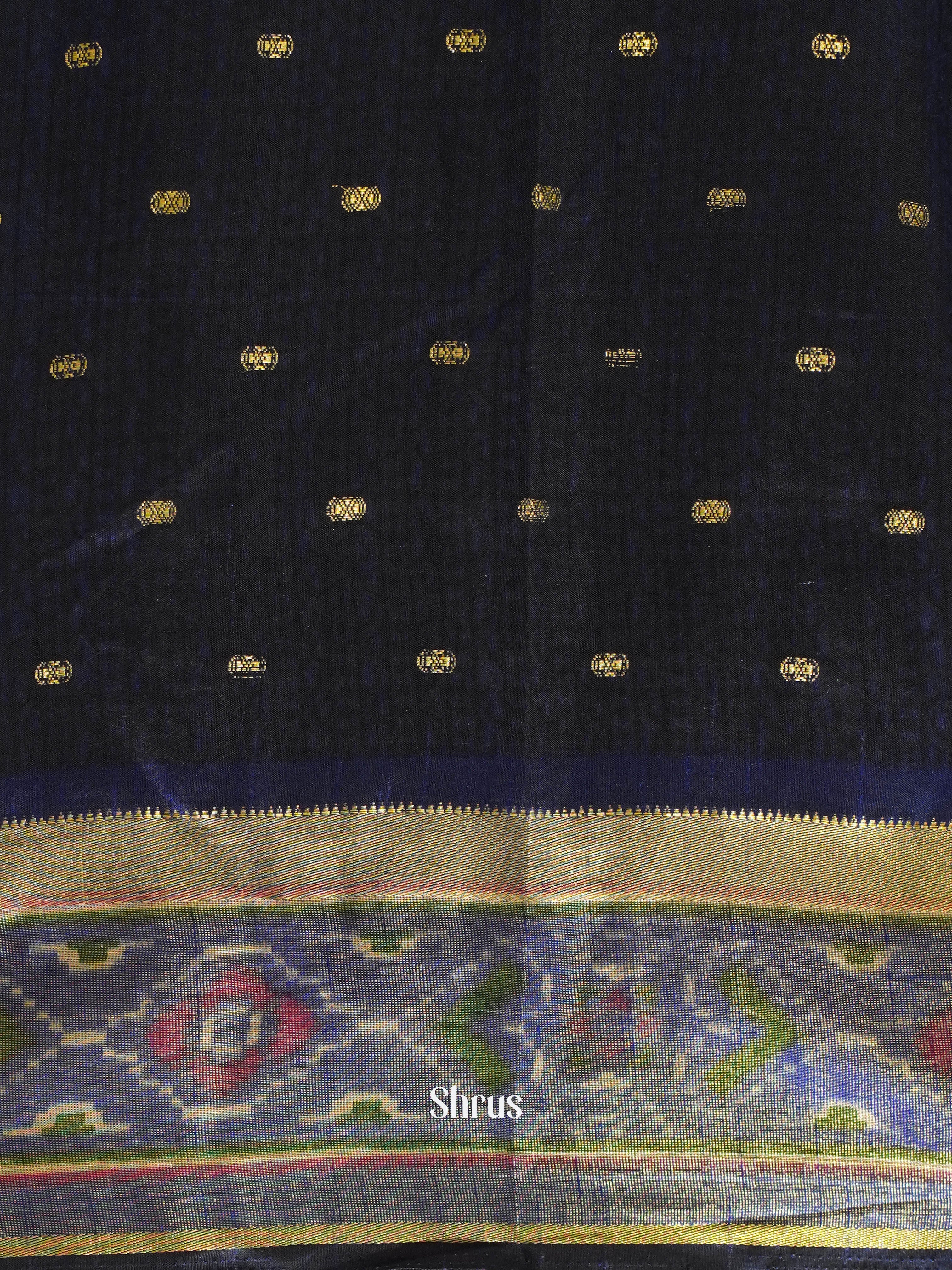 Purple & Blue - Semi Patola Saree