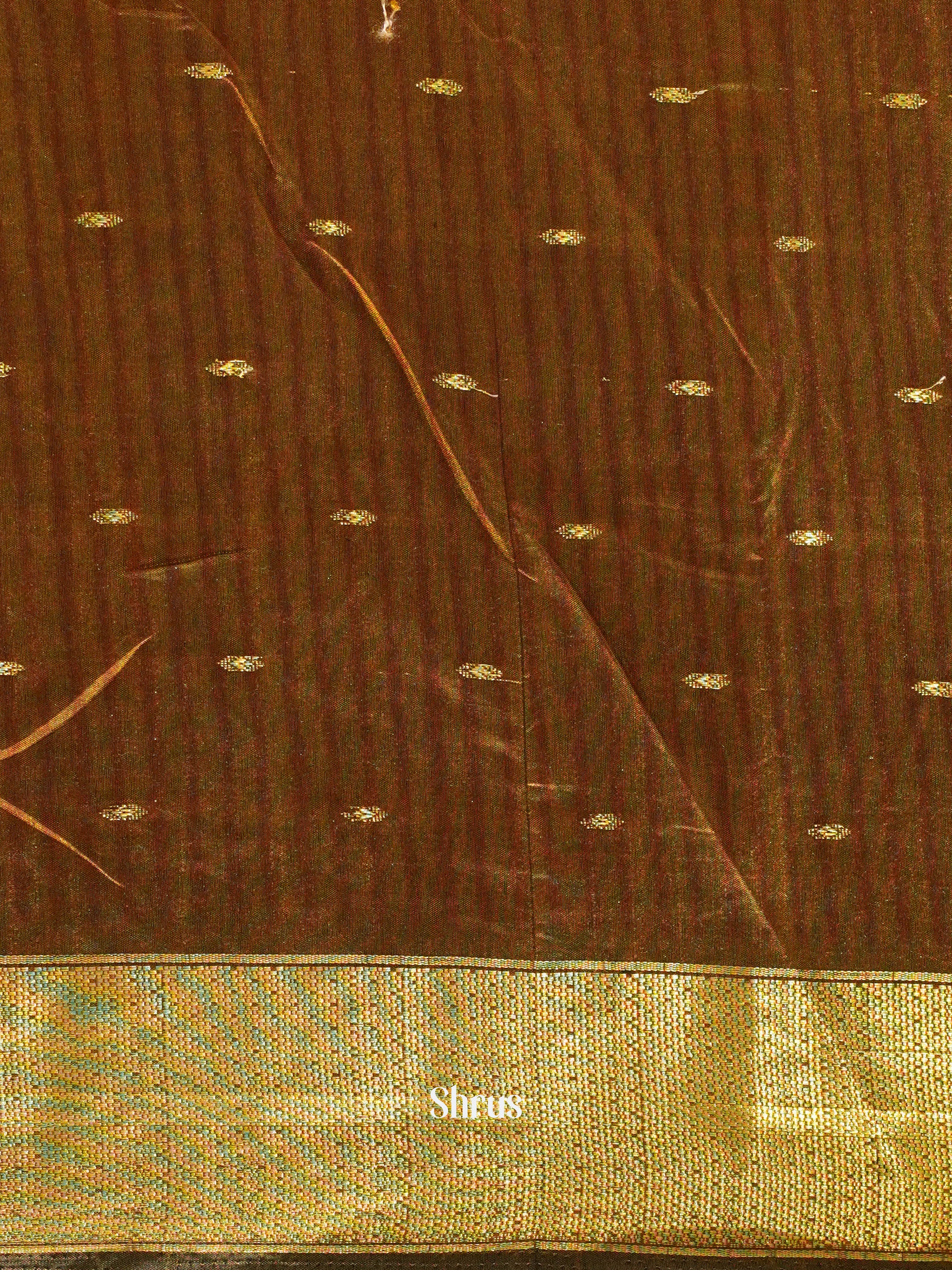 Purple & Brown - Semi Patola Saree