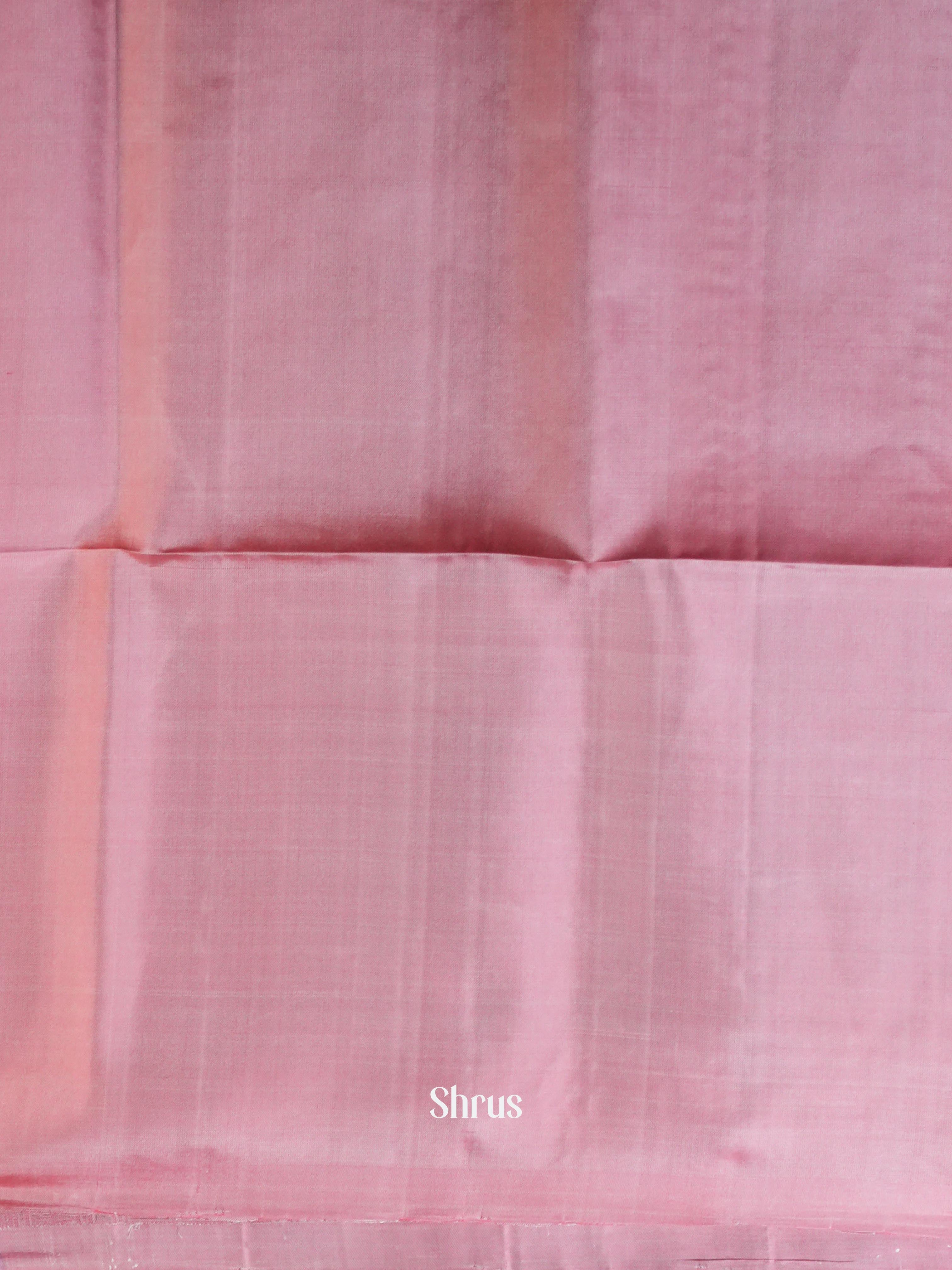 Peachy  Pink & Light Blue  - Soft Silk Saree