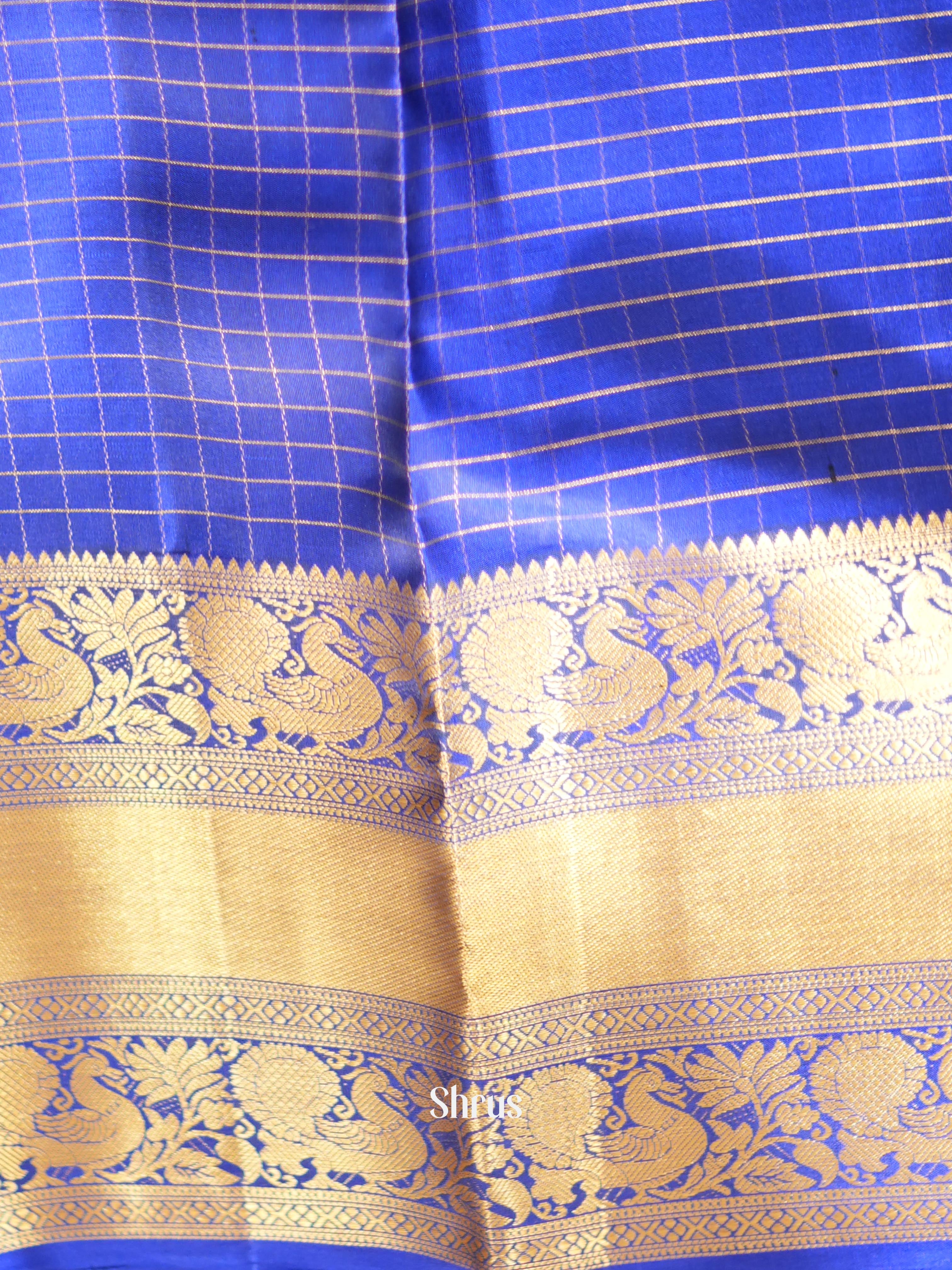 Blue(Single Tone) - Kanchi Border Soft Silk Saree