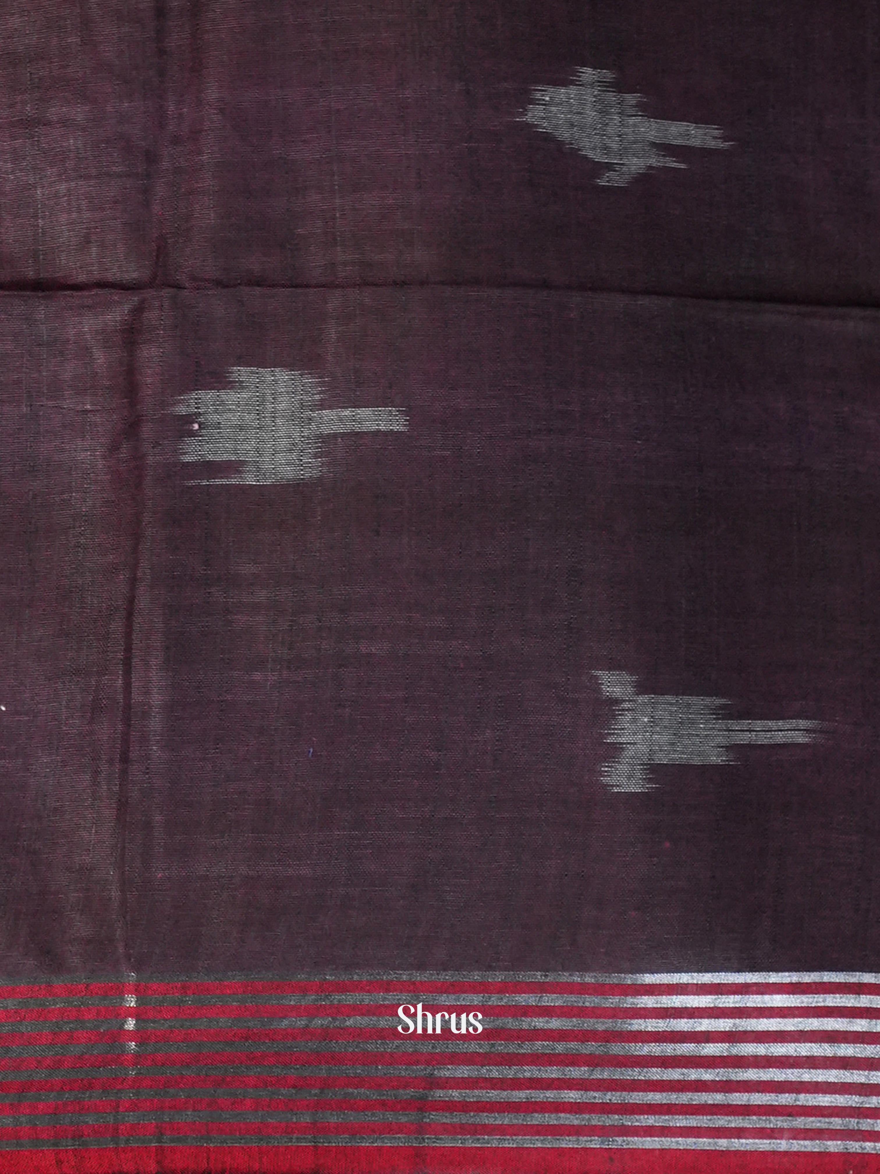 Brown & Purple- Semi Ikkat Saree