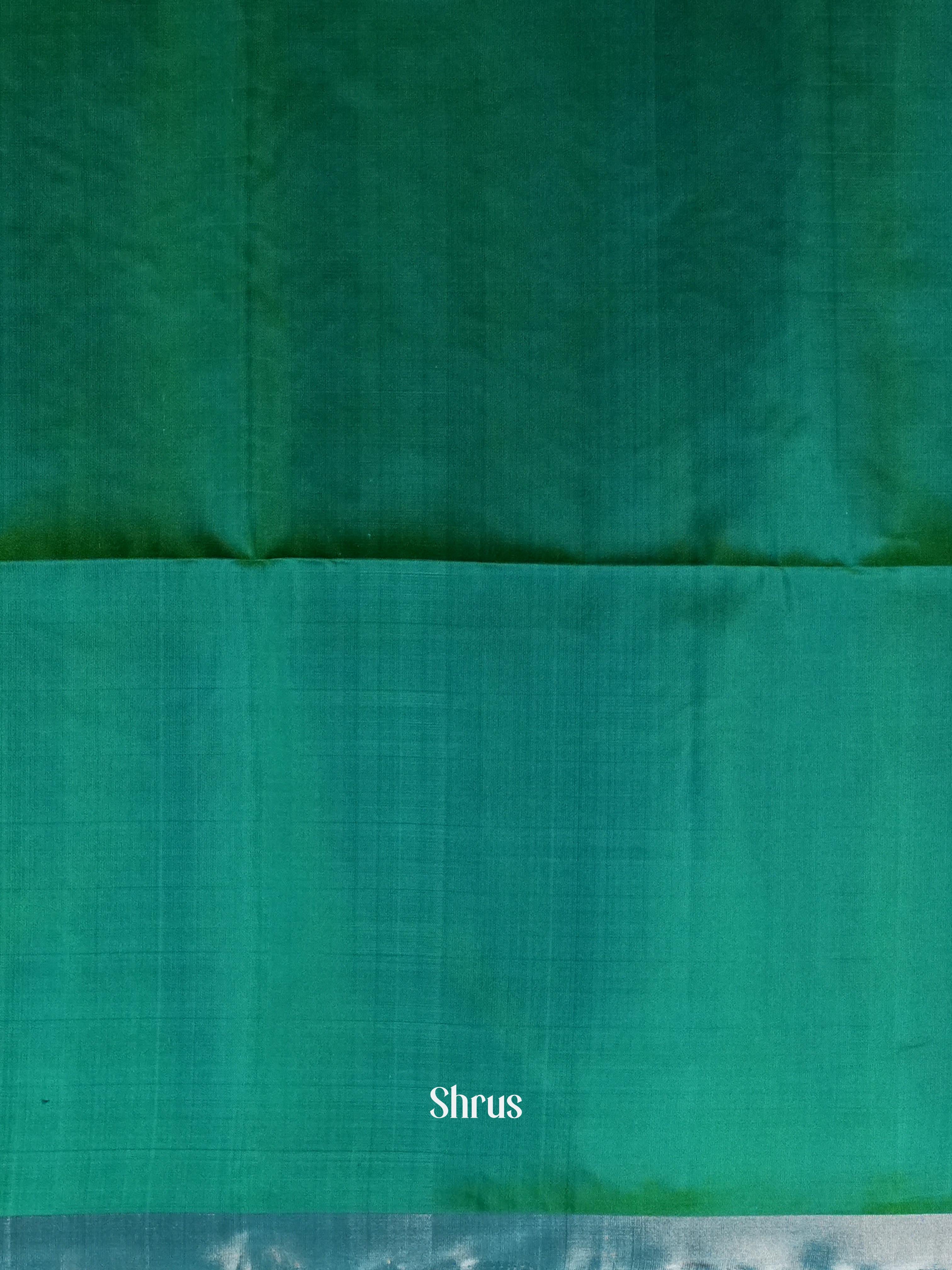 Double Shaded Green With  Blue - Soft Silk Saree