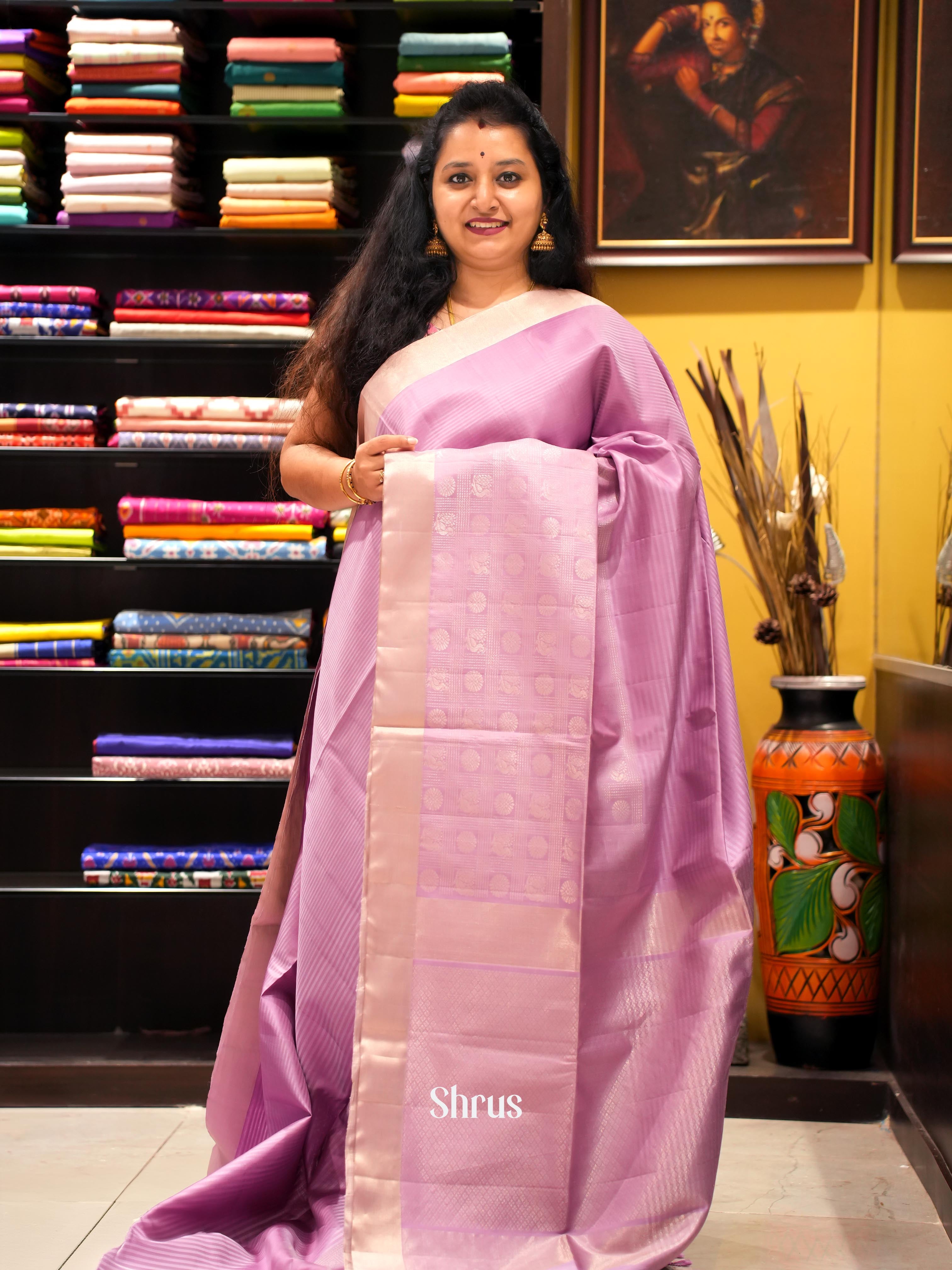 Purple(Single Tone) - Soft Silk Saree