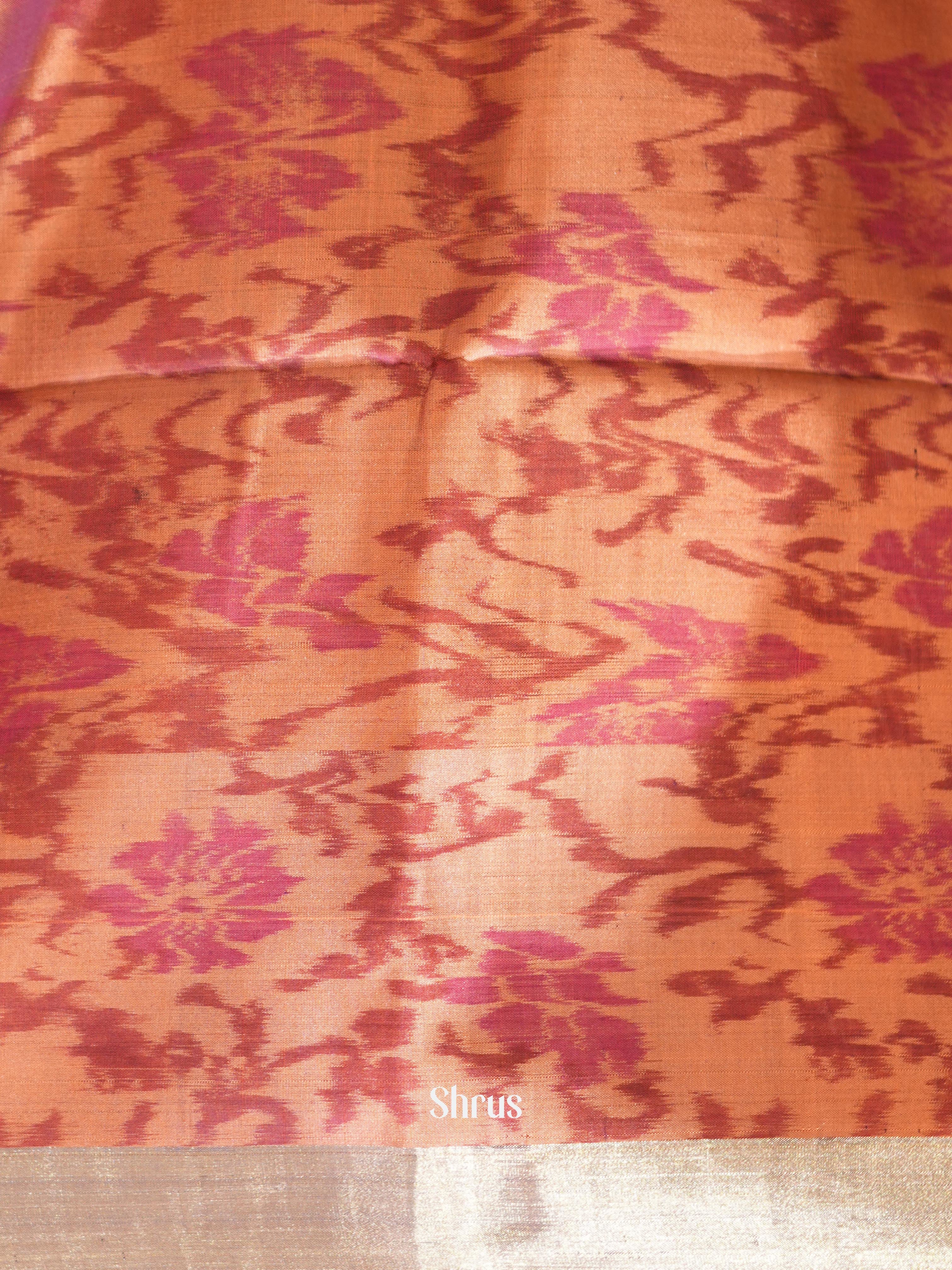 Violet & Orange - Soft Silk Saree