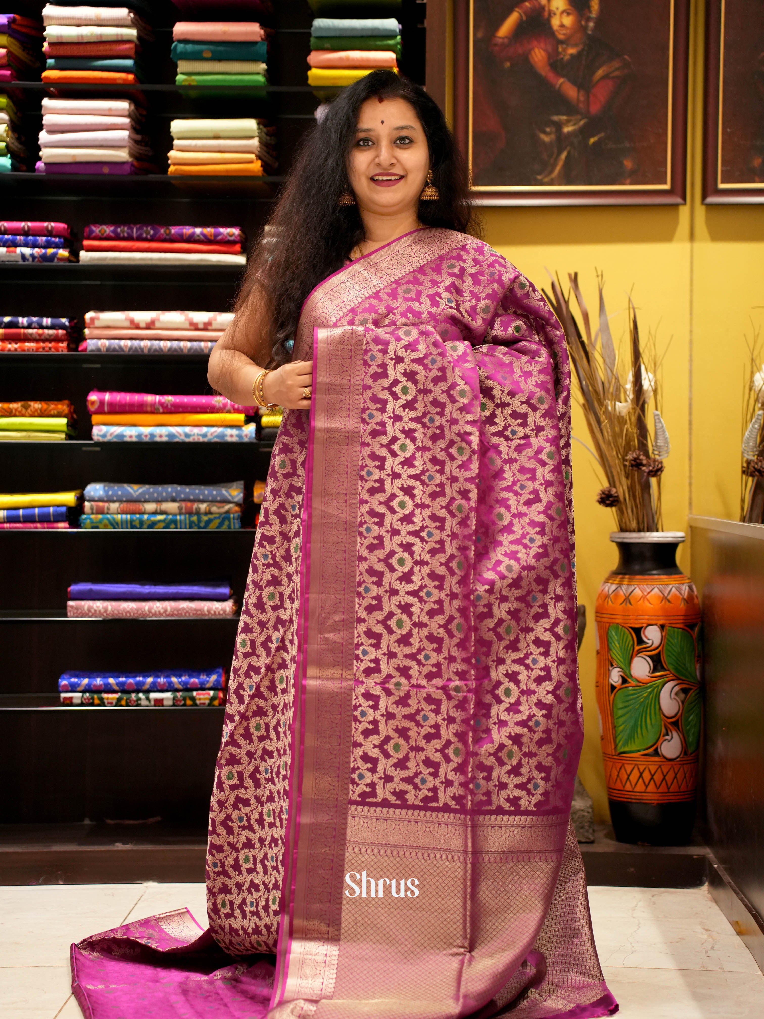 Purple(Single Tone) - Soft Silk Saree