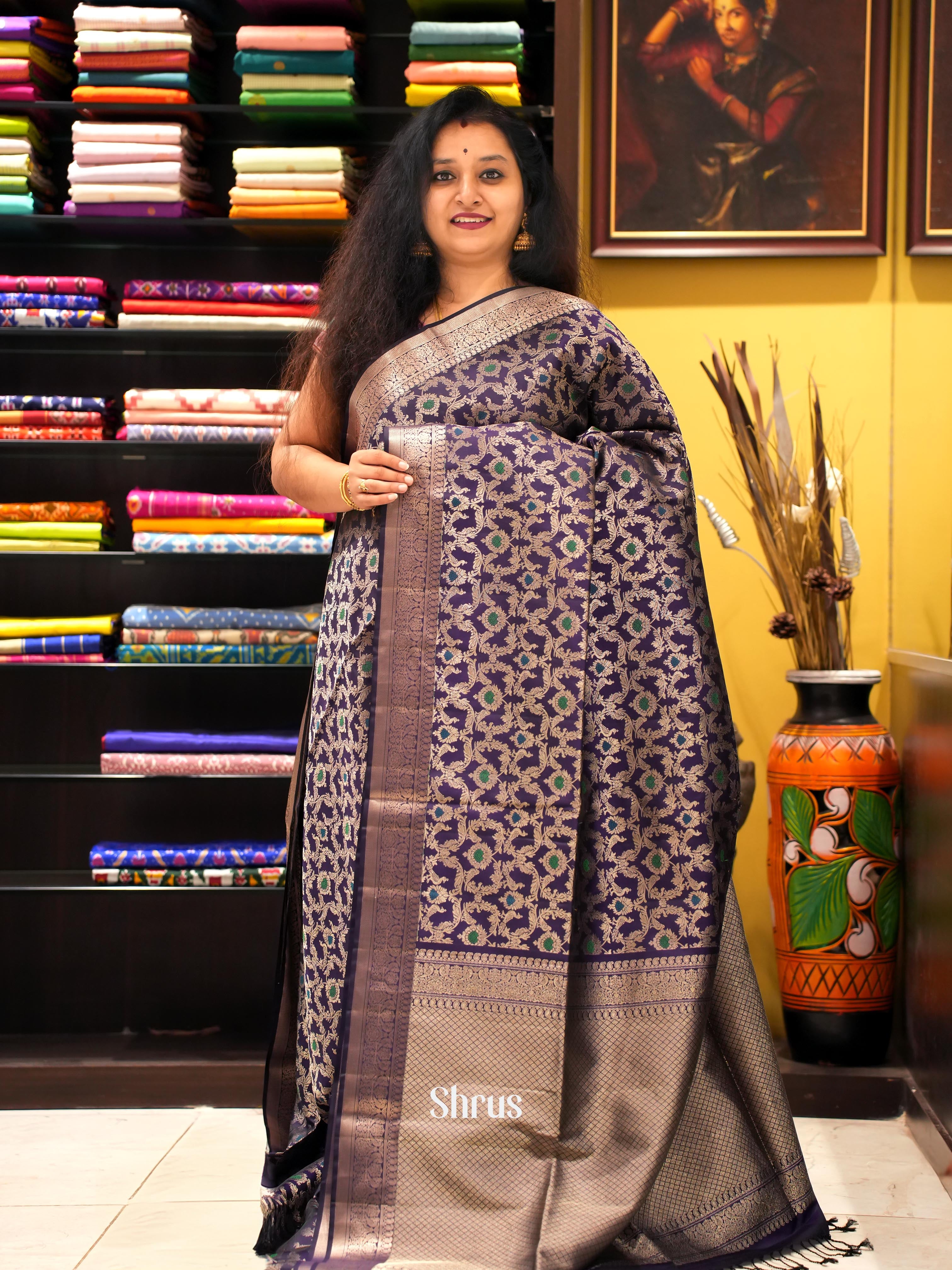 Violet(single Tone) - Soft Silk Saree