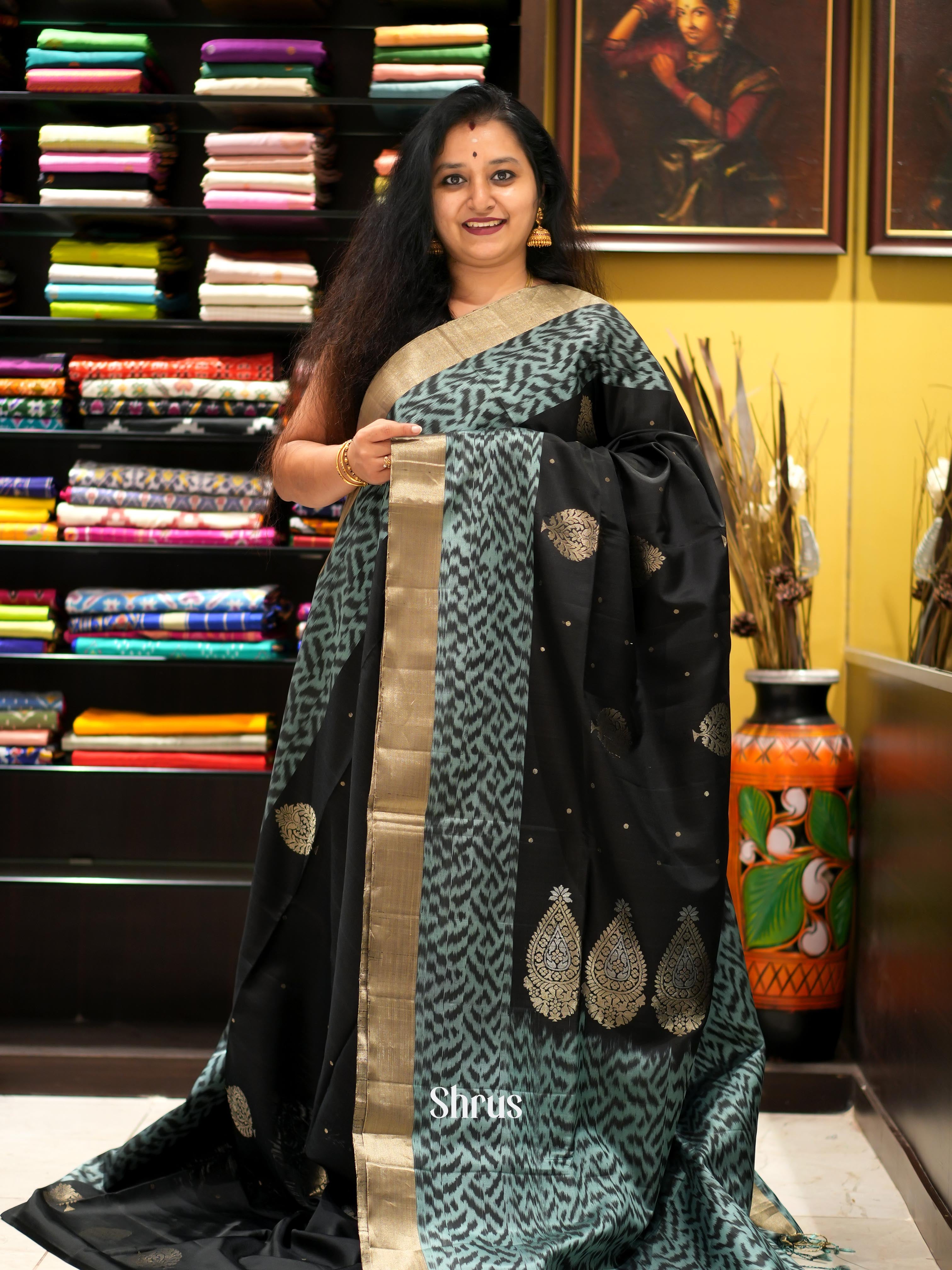 Black & Blue - Soft Silk Saree