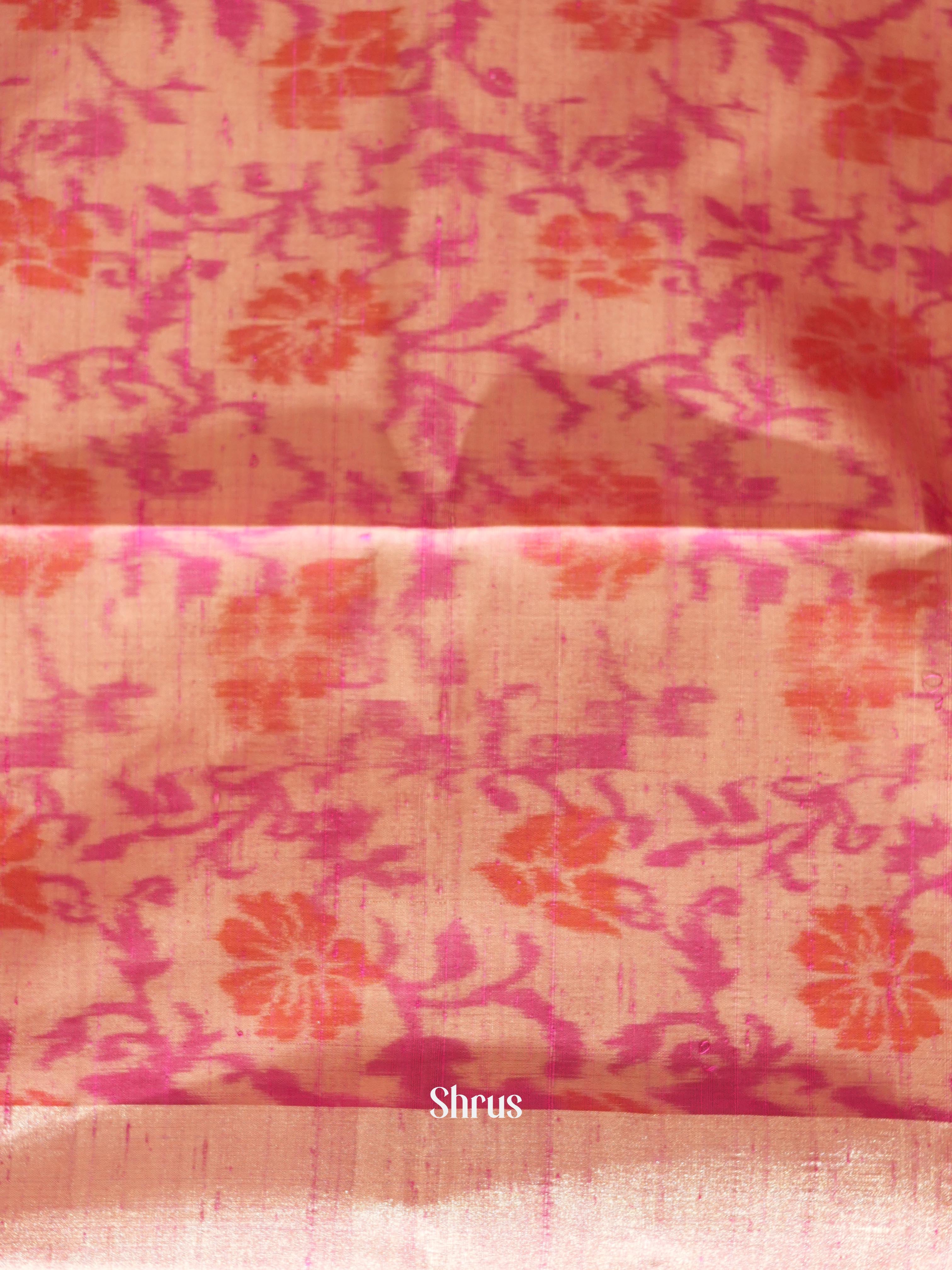 Orangish Pink & Pink - Soft Silk Saree