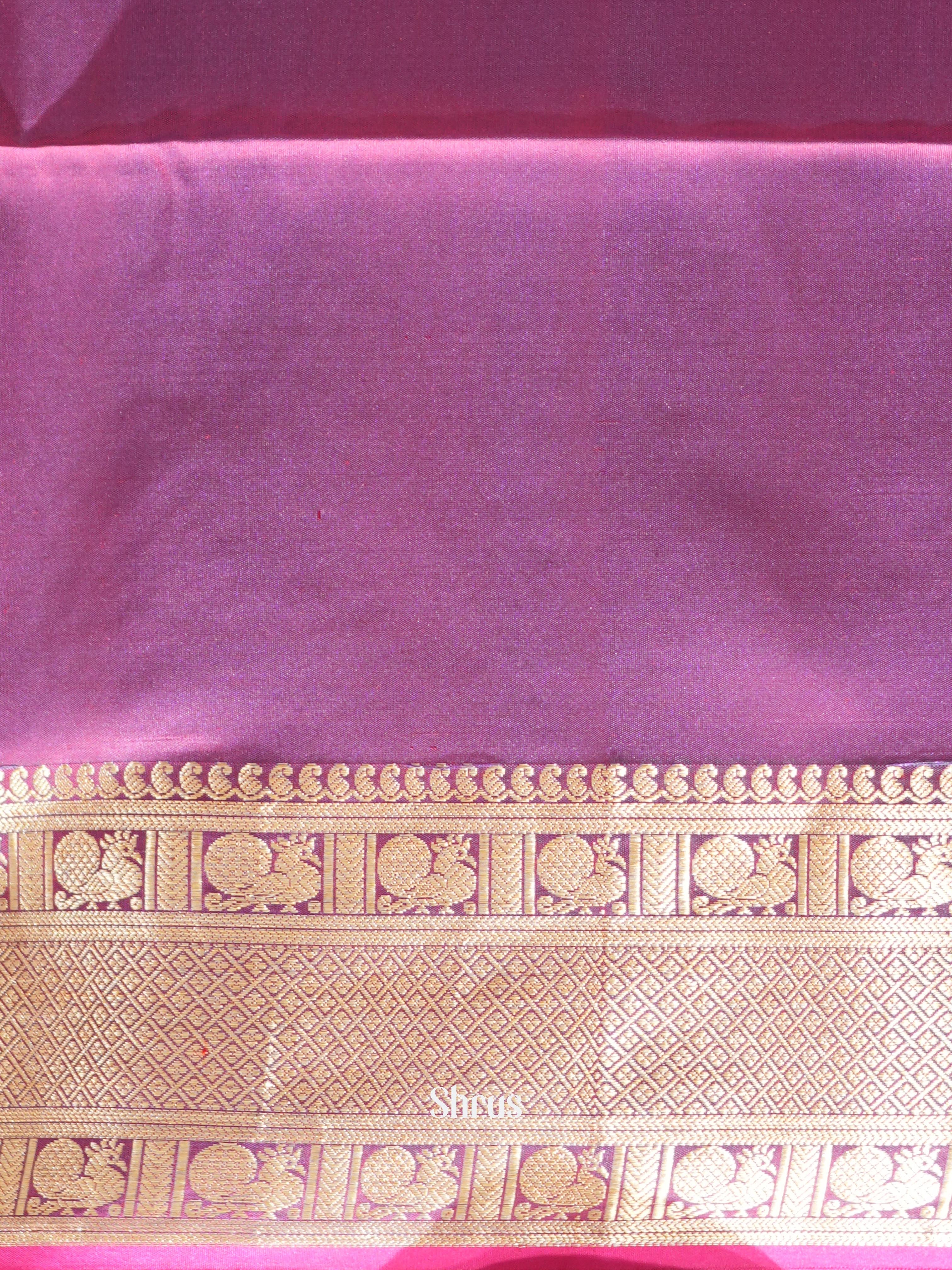 Pink & Purple - Kanchi Border Soft Silk Saree