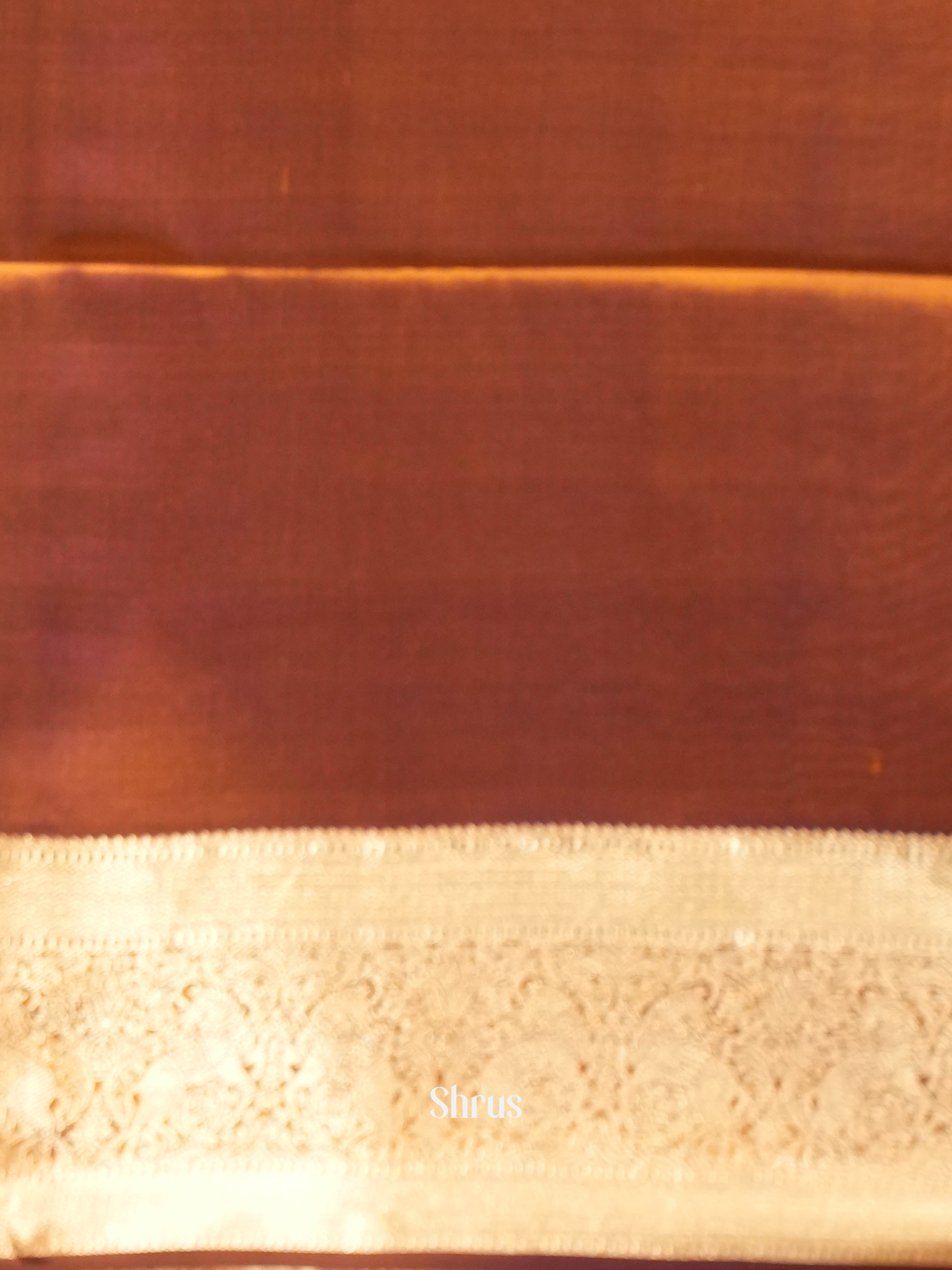 Orange & Brown - Soft Silk Saree