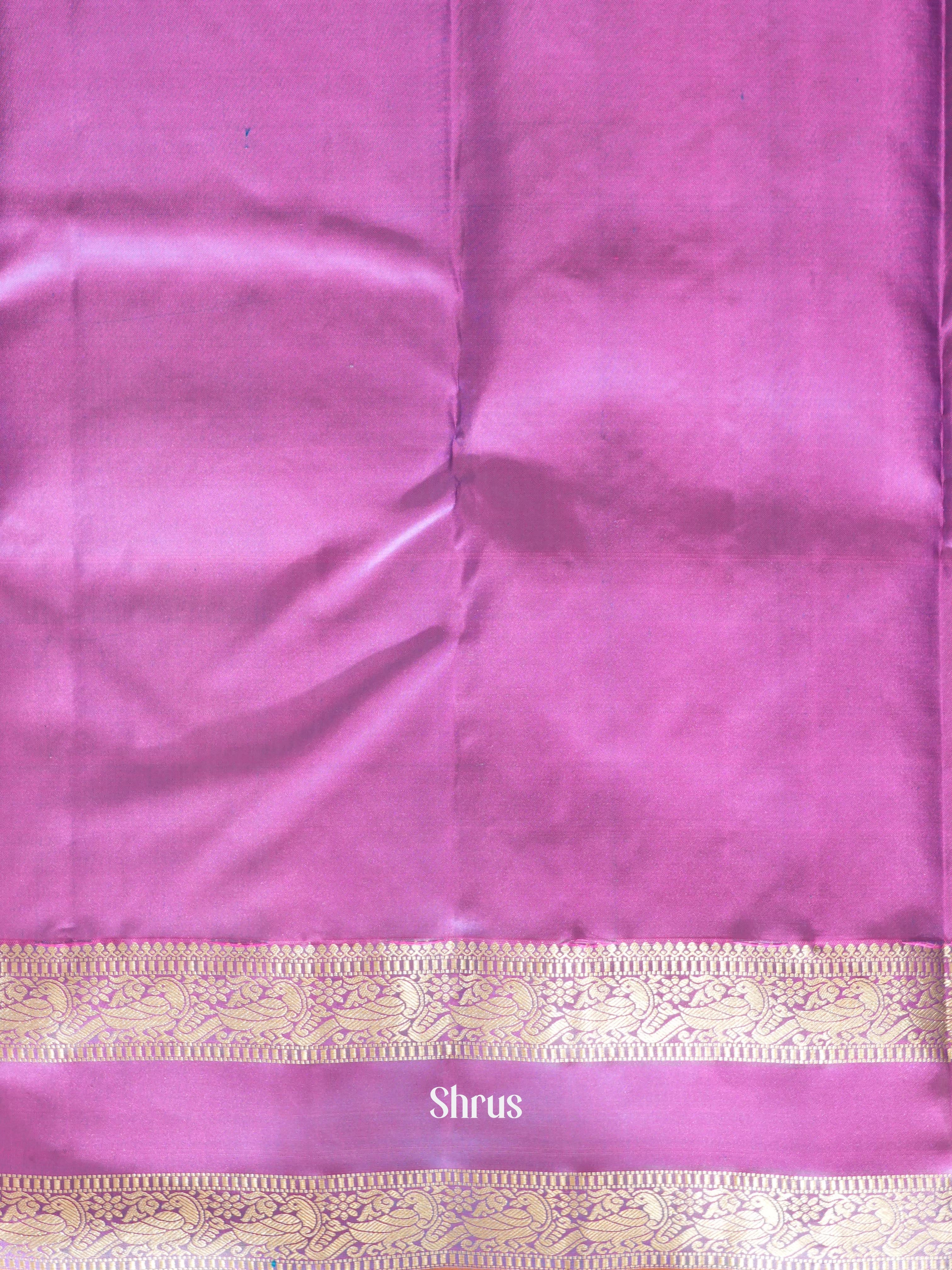 Green & Purple - Kanchi Border Soft Silk Saree