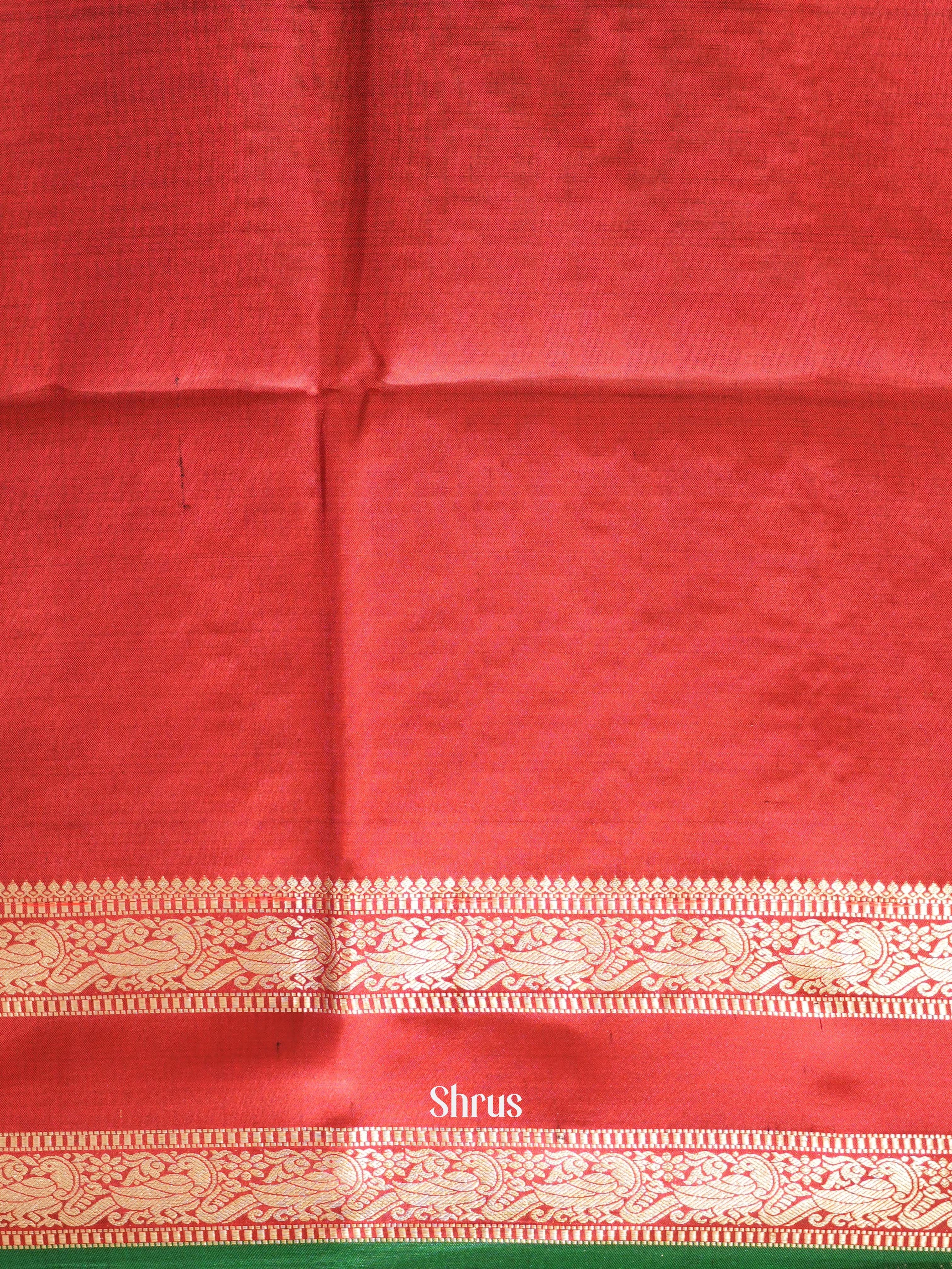 Green & Red - Kanchi Border Soft Silk Saree