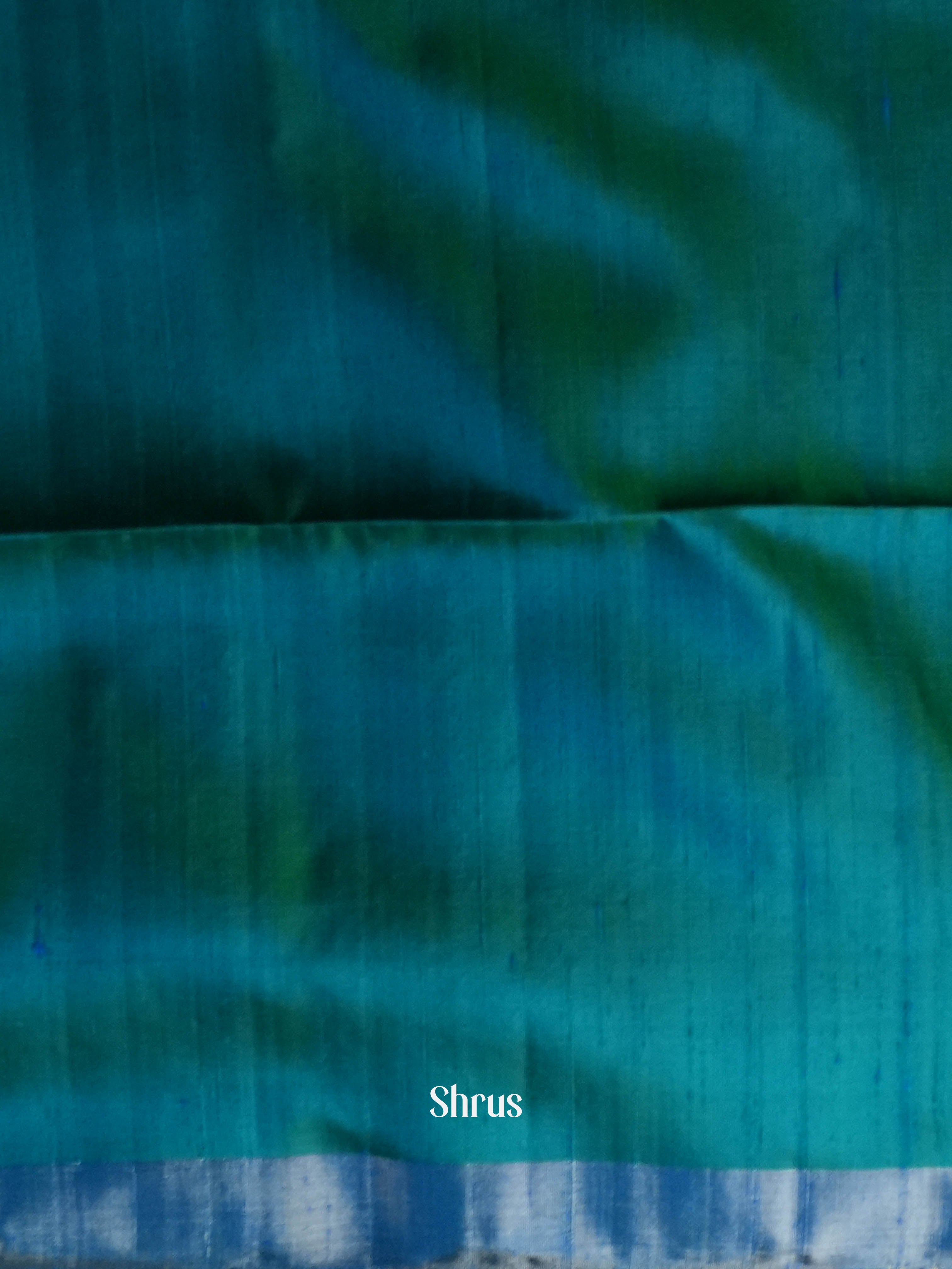 Lime Green & Green - Soft Silk Saree